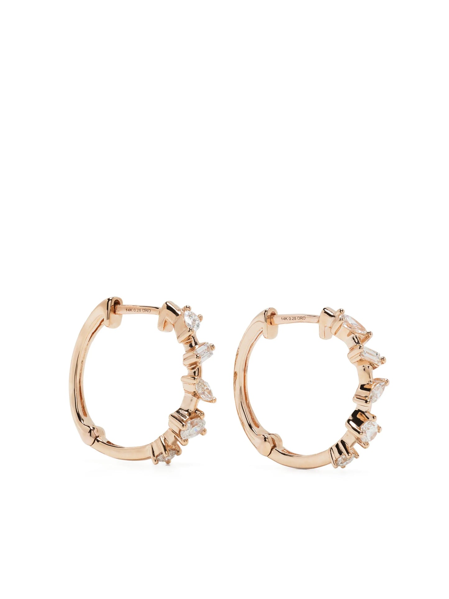 14kt rose gold Alexa Jordyn diamond hoop earrings