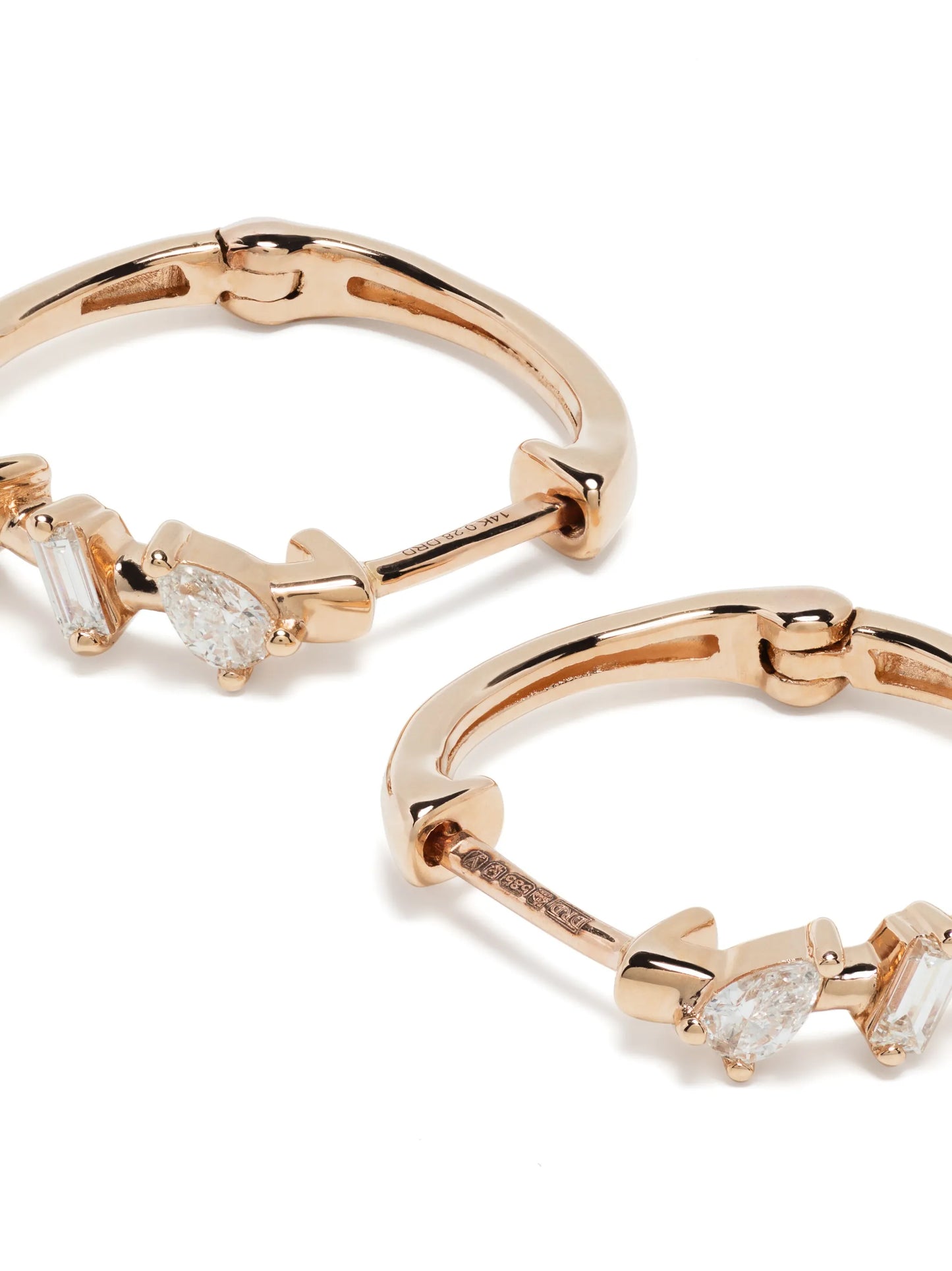 14kt rose gold Alexa Jordyn diamond hoop earrings