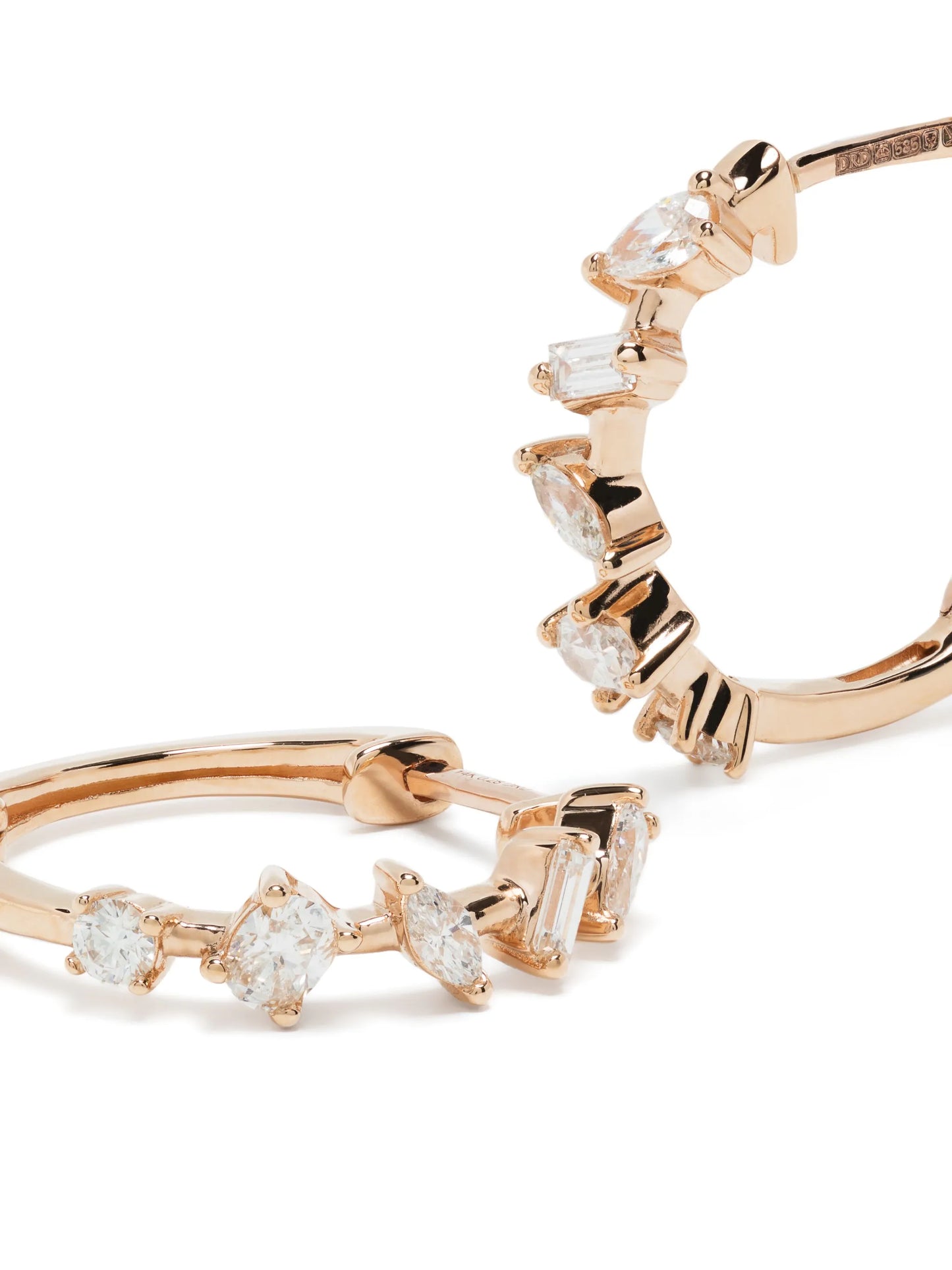 14kt rose gold Alexa Jordyn diamond hoop earrings