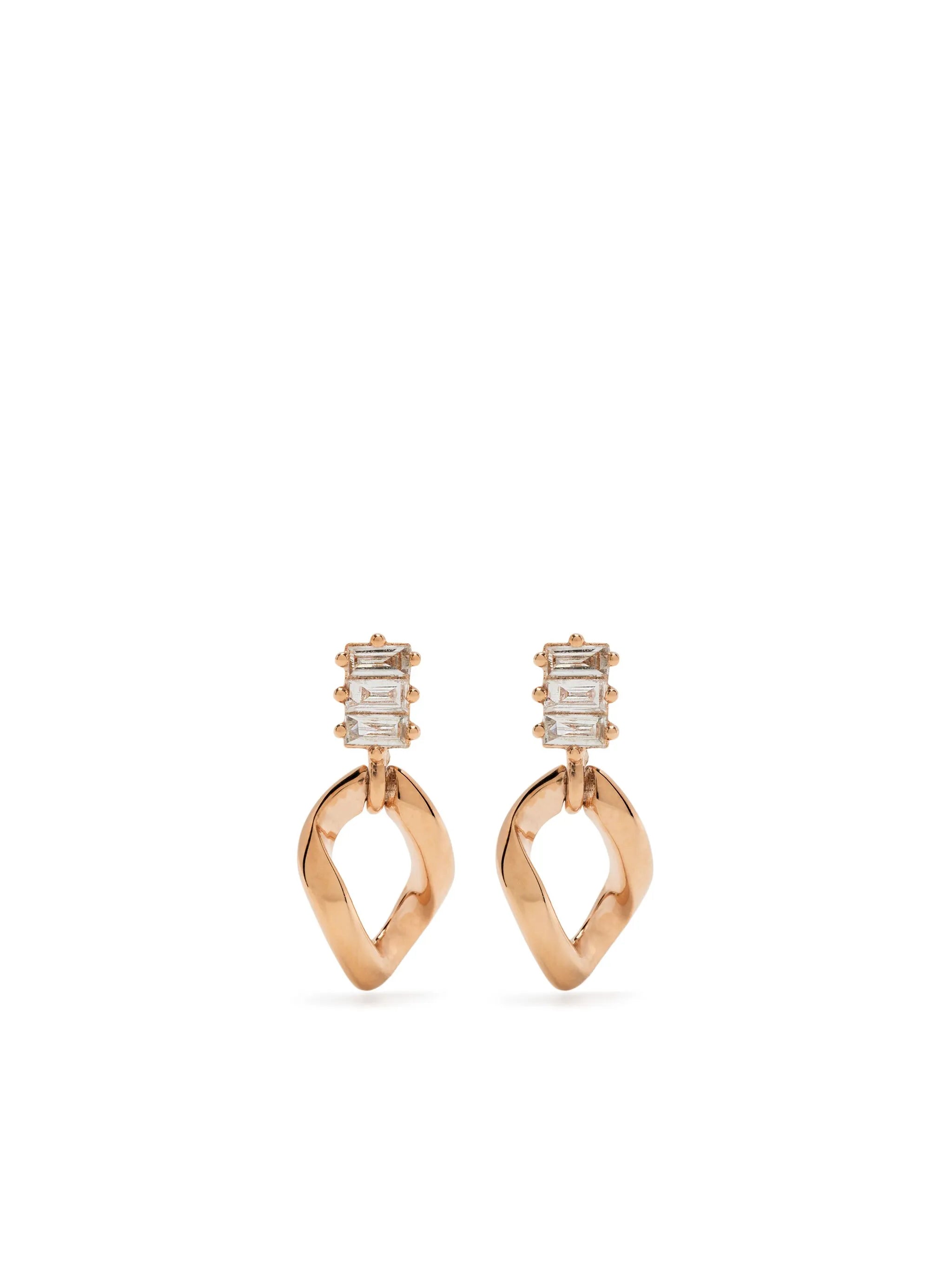14kt rose gold Remi Florence diamond drop earrings