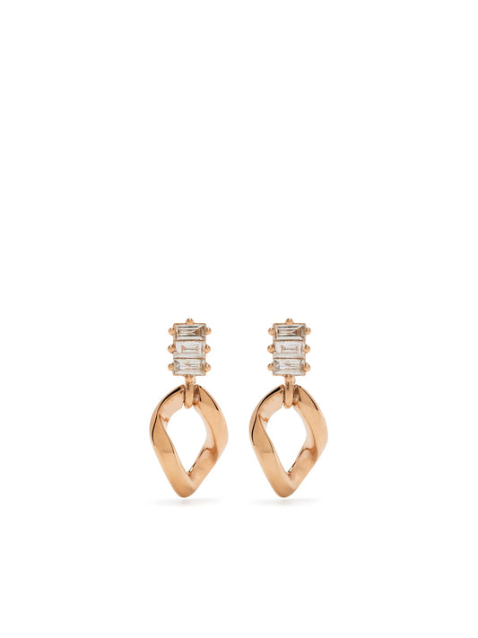 14kt rose gold Remi Florence diamond drop earrings