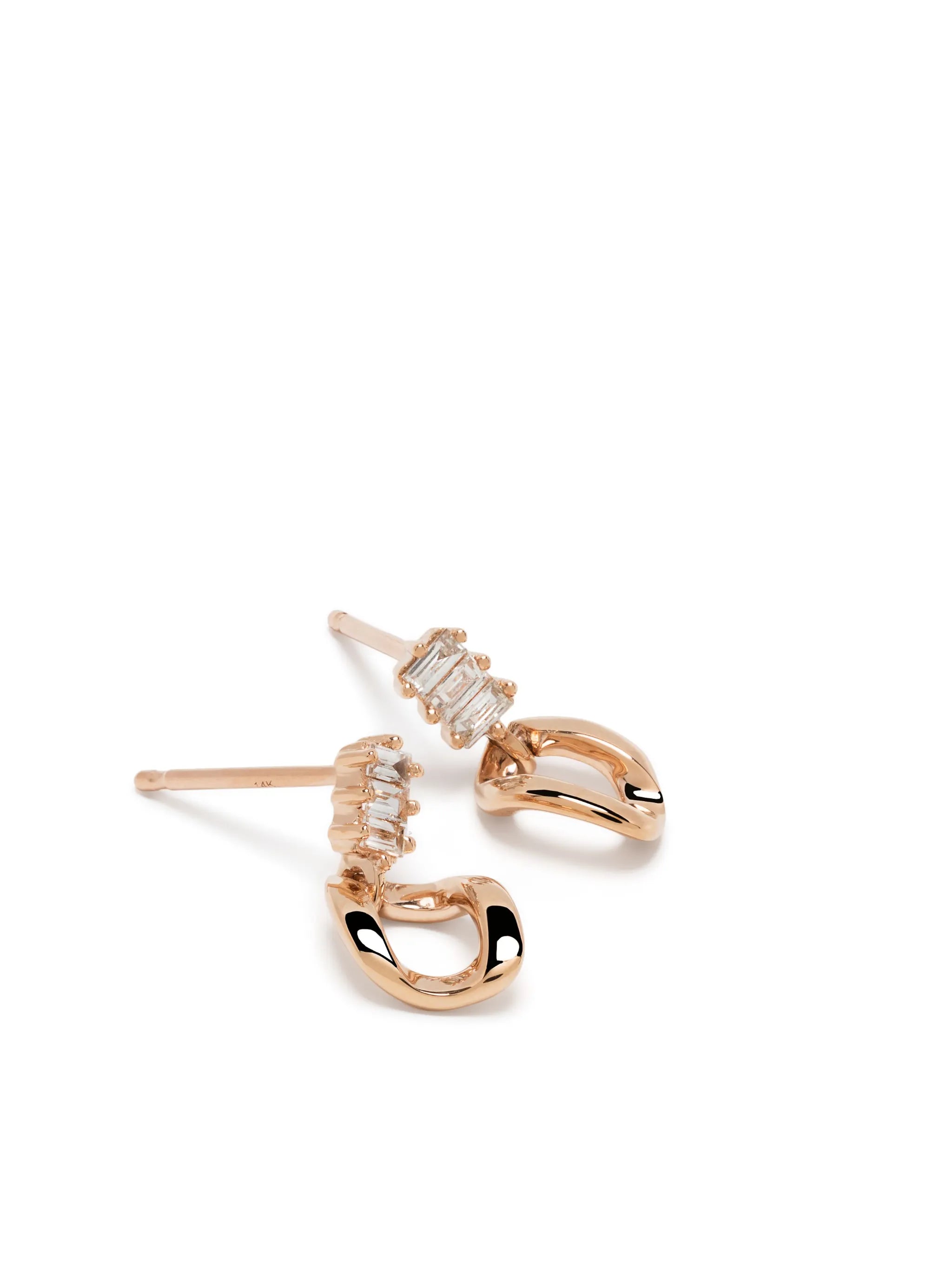 14kt rose gold Remi Florence diamond drop earrings