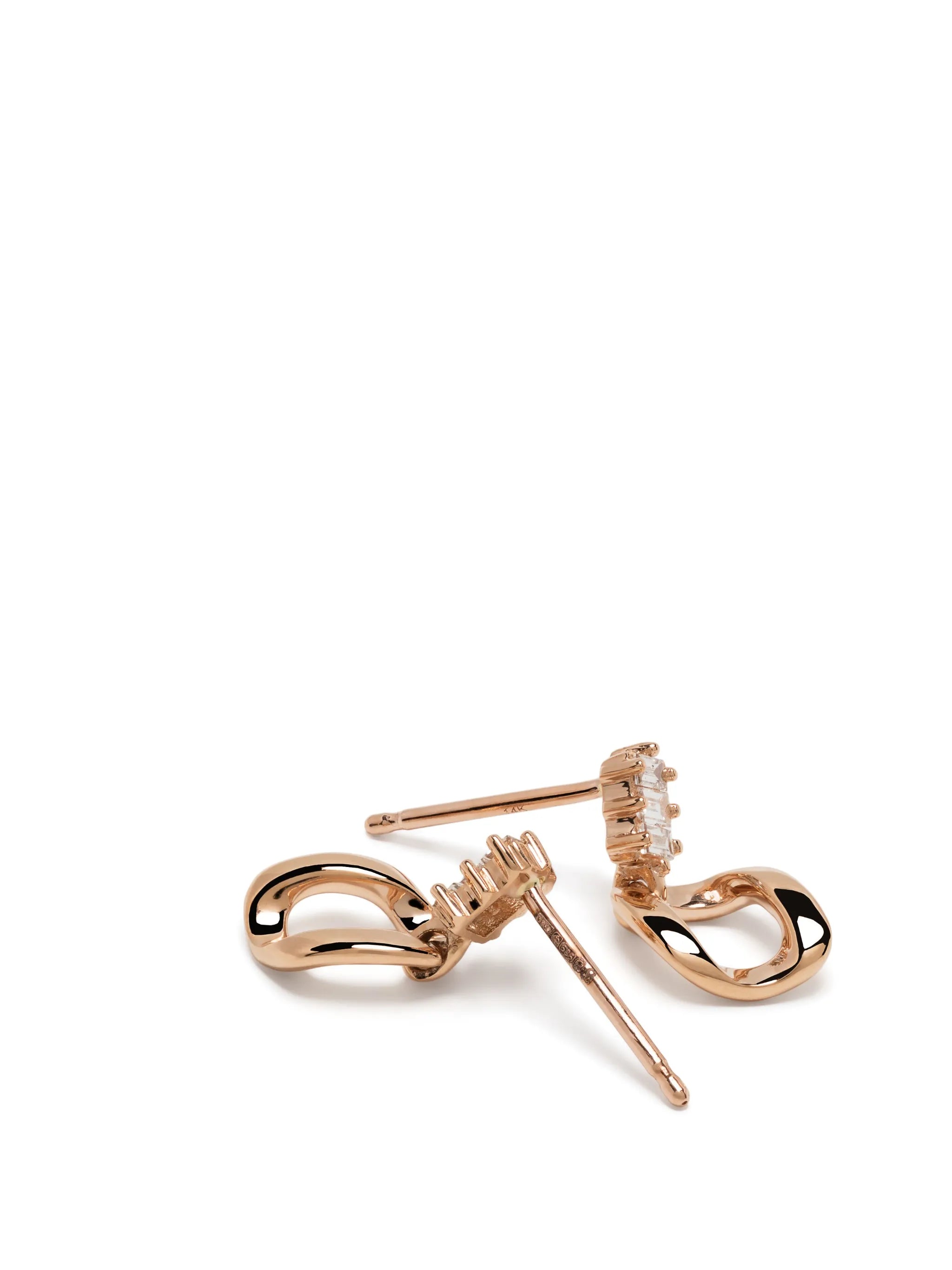 14kt rose gold Remi Florence diamond drop earrings