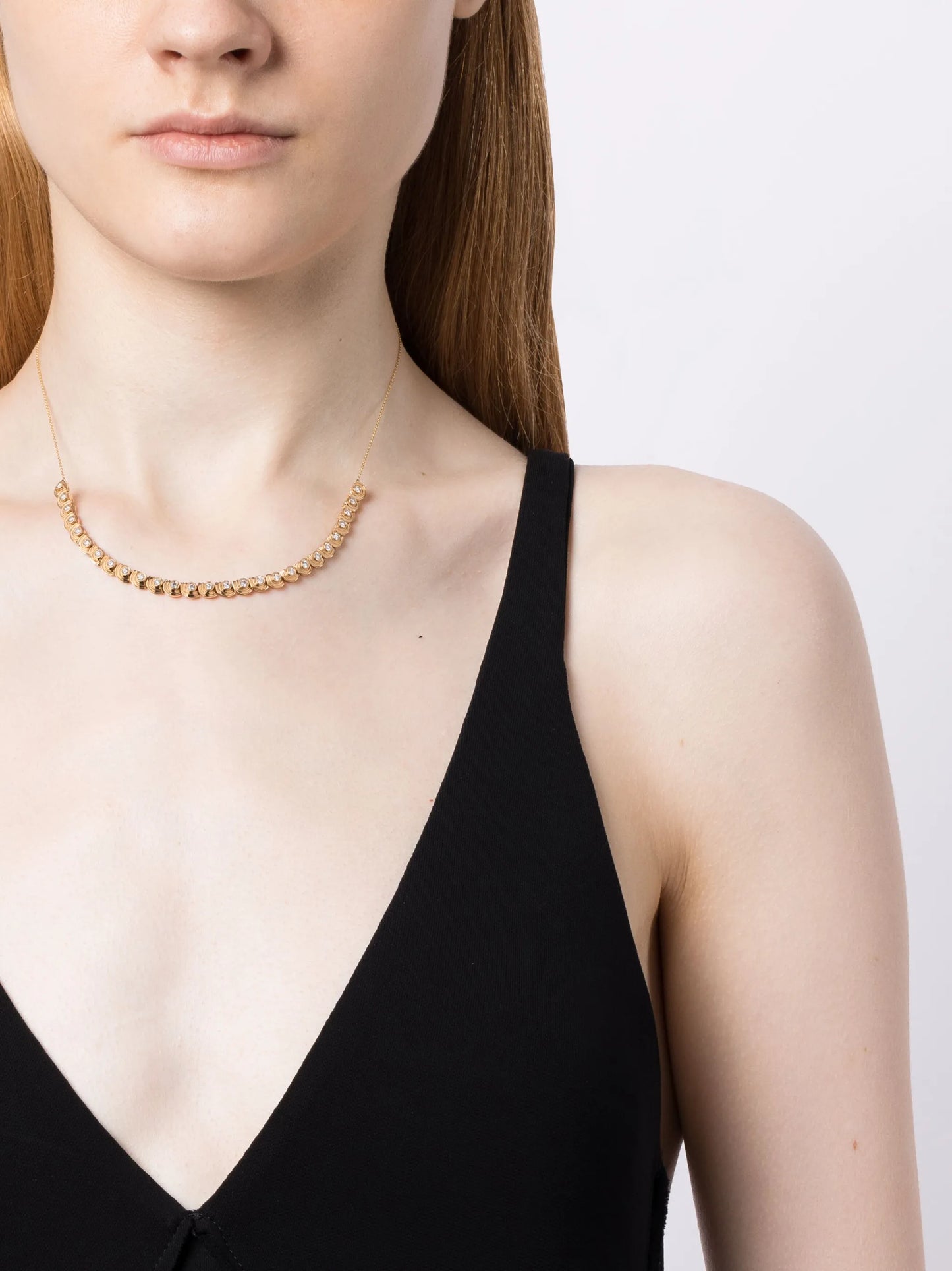 14kt yellow gold Nana Bernice diamond tennis necklace