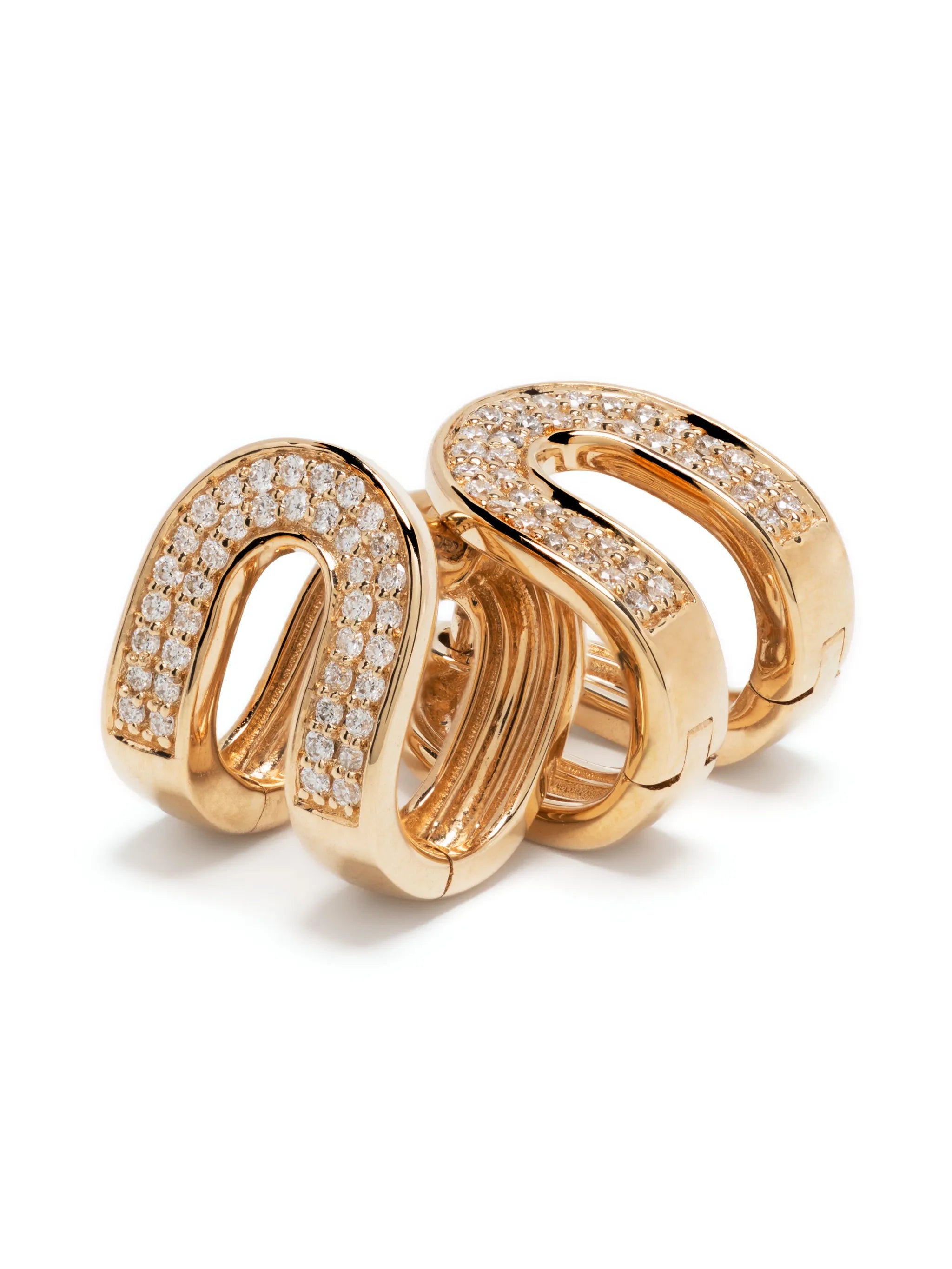 14kt yellow gold Nana Bernice Reversible Huggies diamond earrings