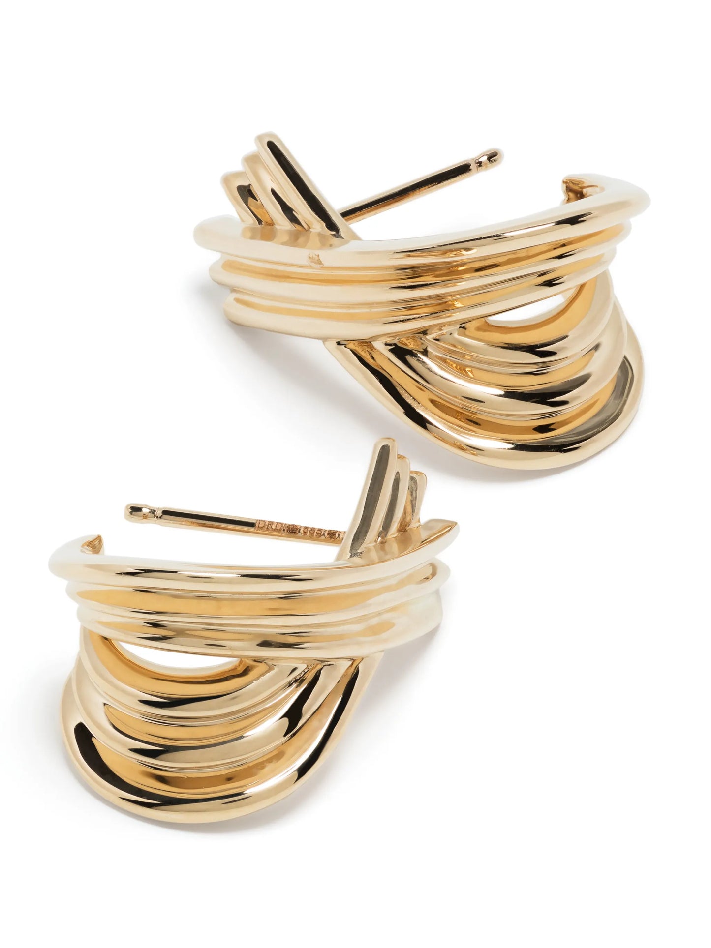 14kt yellow gold Nana Bernice Large Crossover hoop earrings