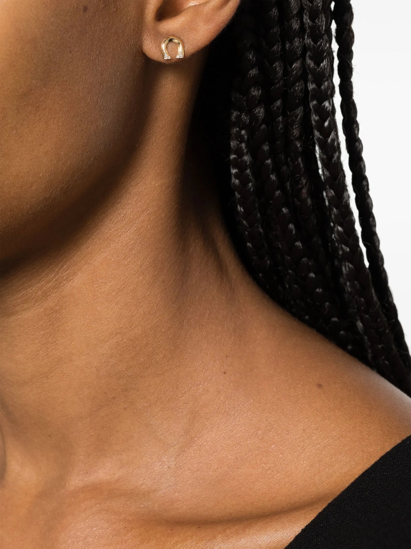 18kt yellow gold Tiny Horseshoe diamond stud earrings