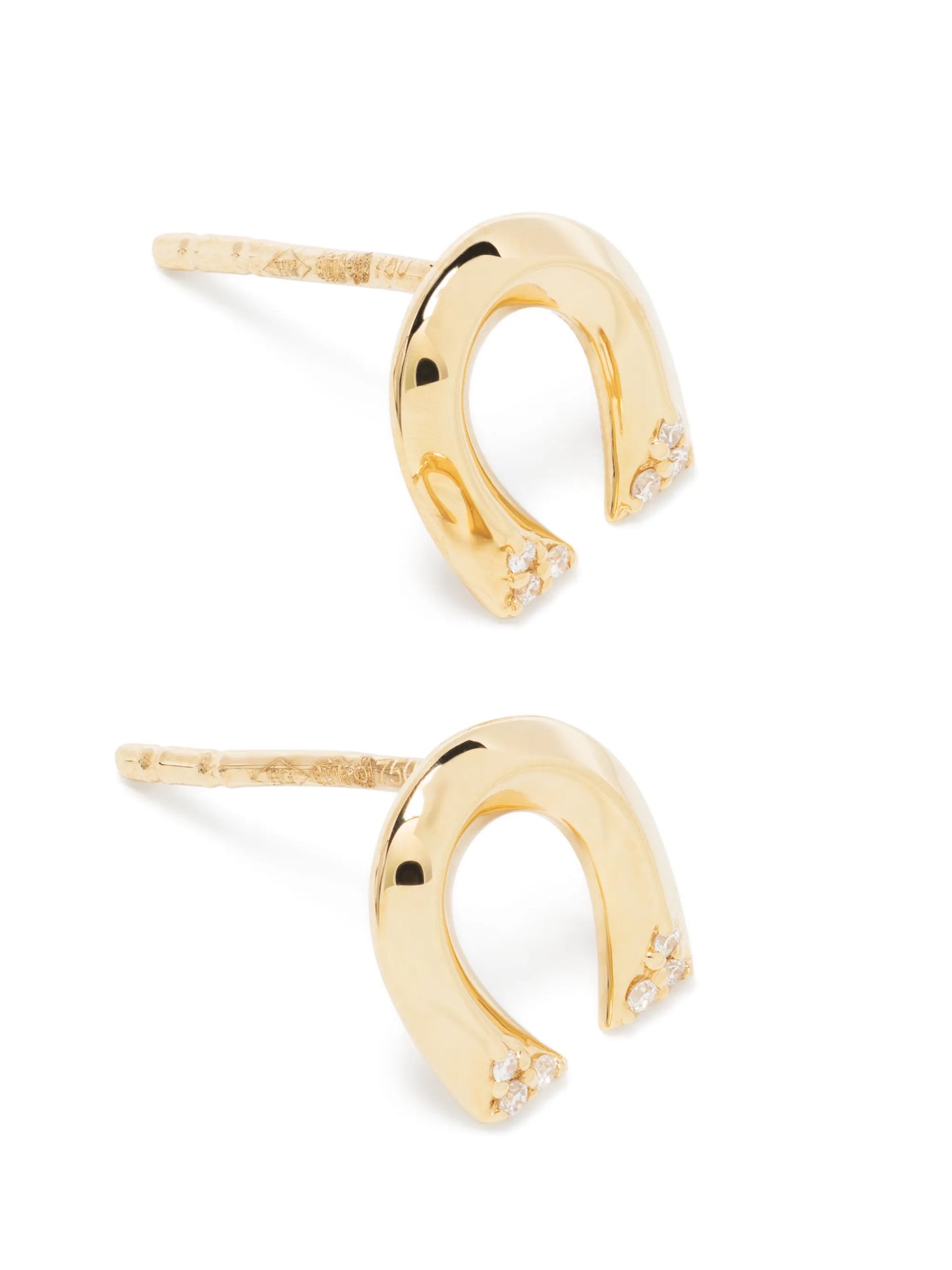 18kt yellow gold Tiny Horseshoe diamond stud earrings