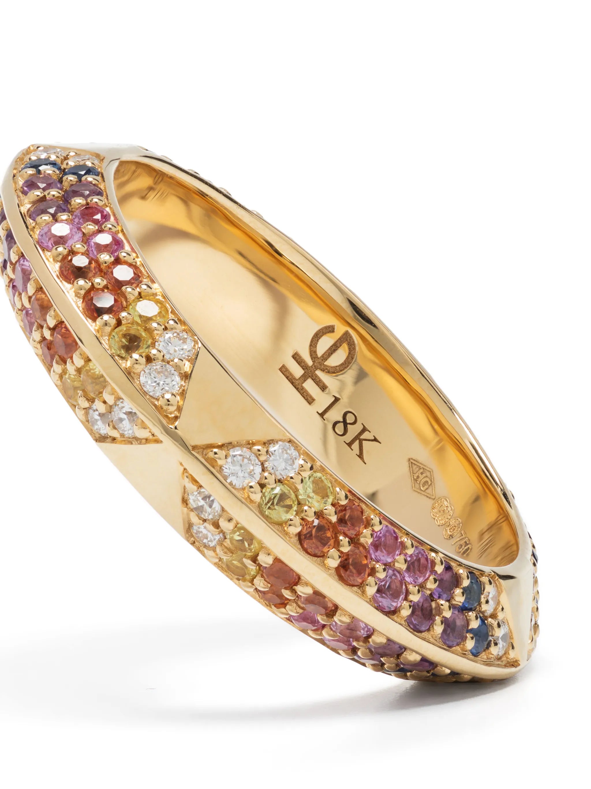 18kt yellow gold Rosa sapphire and amethystColo ring