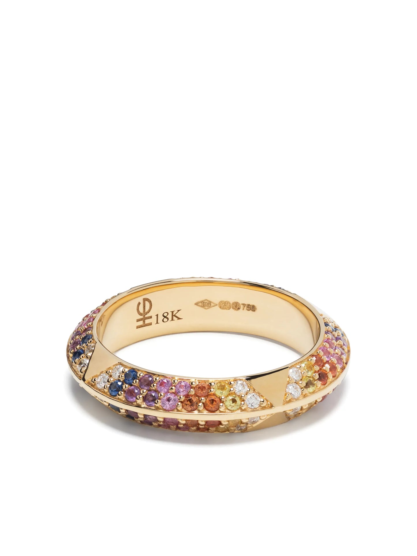 18kt yellow gold Rosa sapphire and amethystColo ring