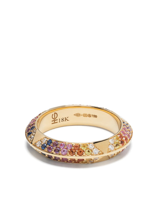 18kt yellow gold Rosa sapphire and amethystColo ring