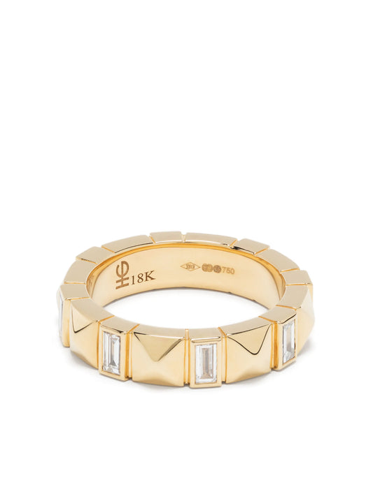 18kt yellow-gold Pyramid diamond ring