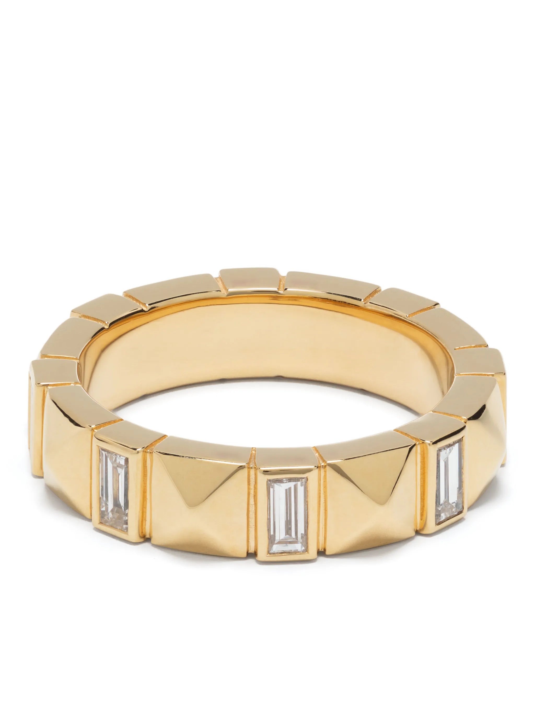 18kt yellow-gold Pyramid diamond ring