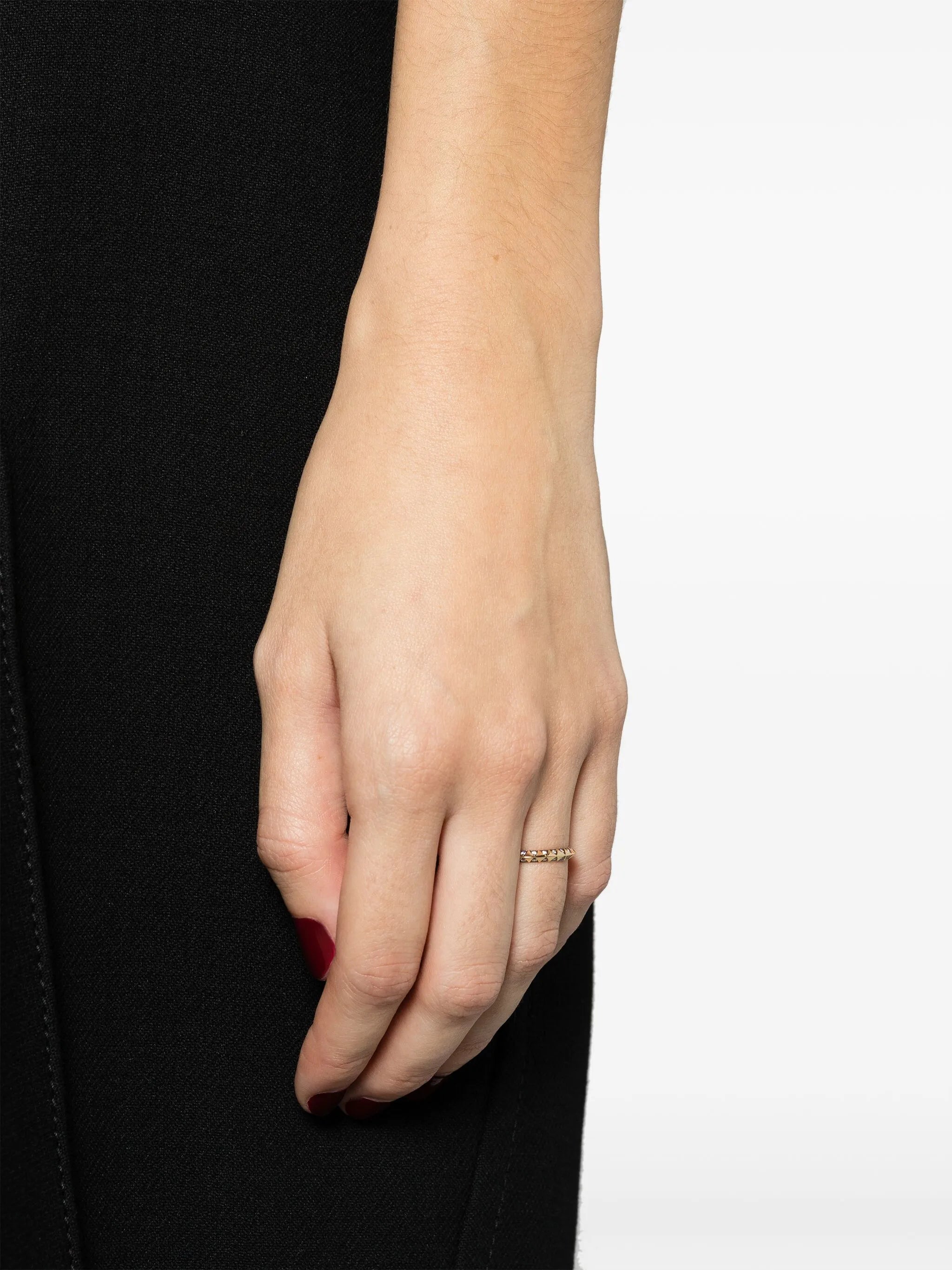 18kt yellow-gold Skinny Talisman diamond and black rhodium ring