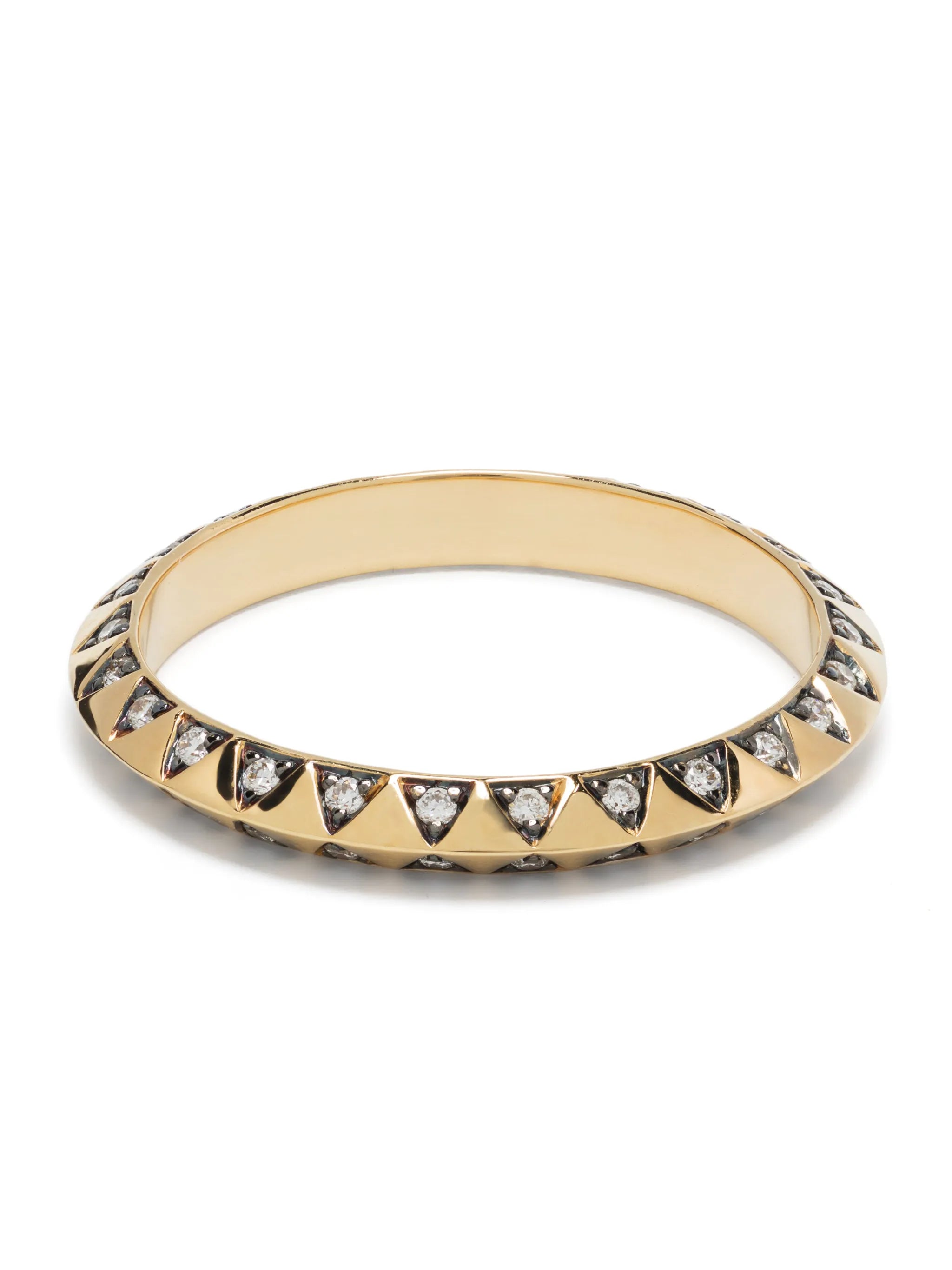 18kt yellow-gold Skinny Talisman diamond and black rhodium ring