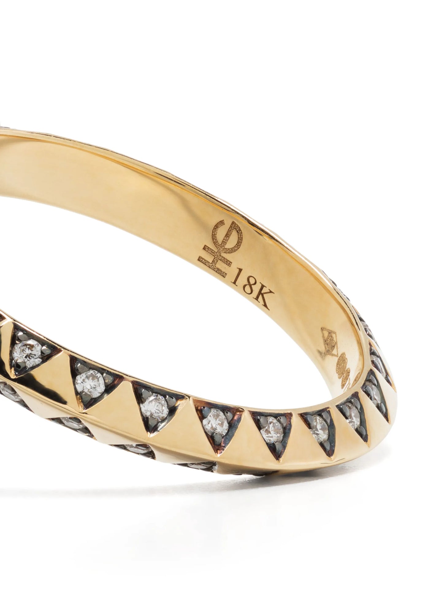 18kt yellow-gold Skinny Talisman diamond and black rhodium ring