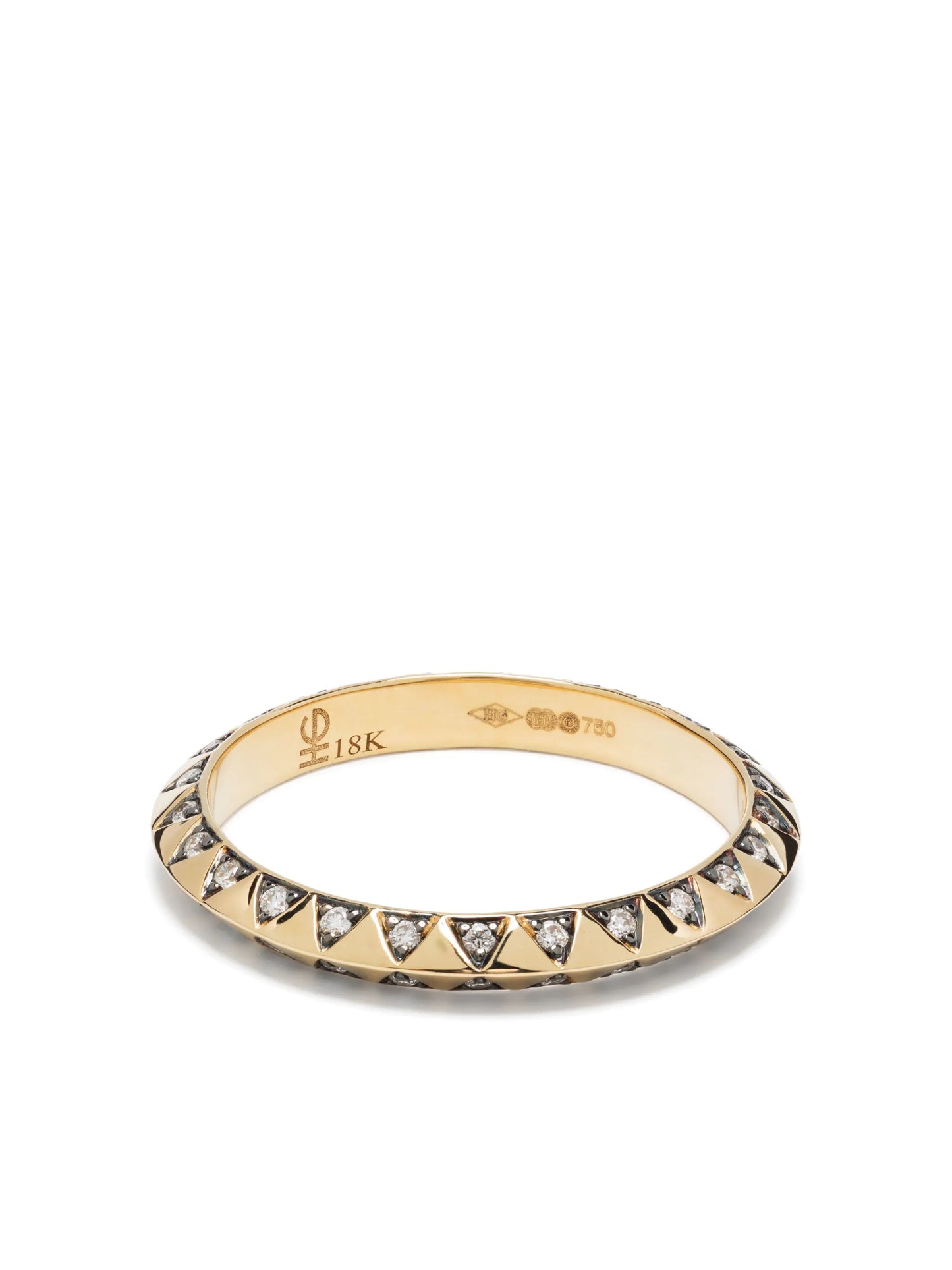 18kt yellow-gold Skinny Talisman diamond and black rhodium ring
