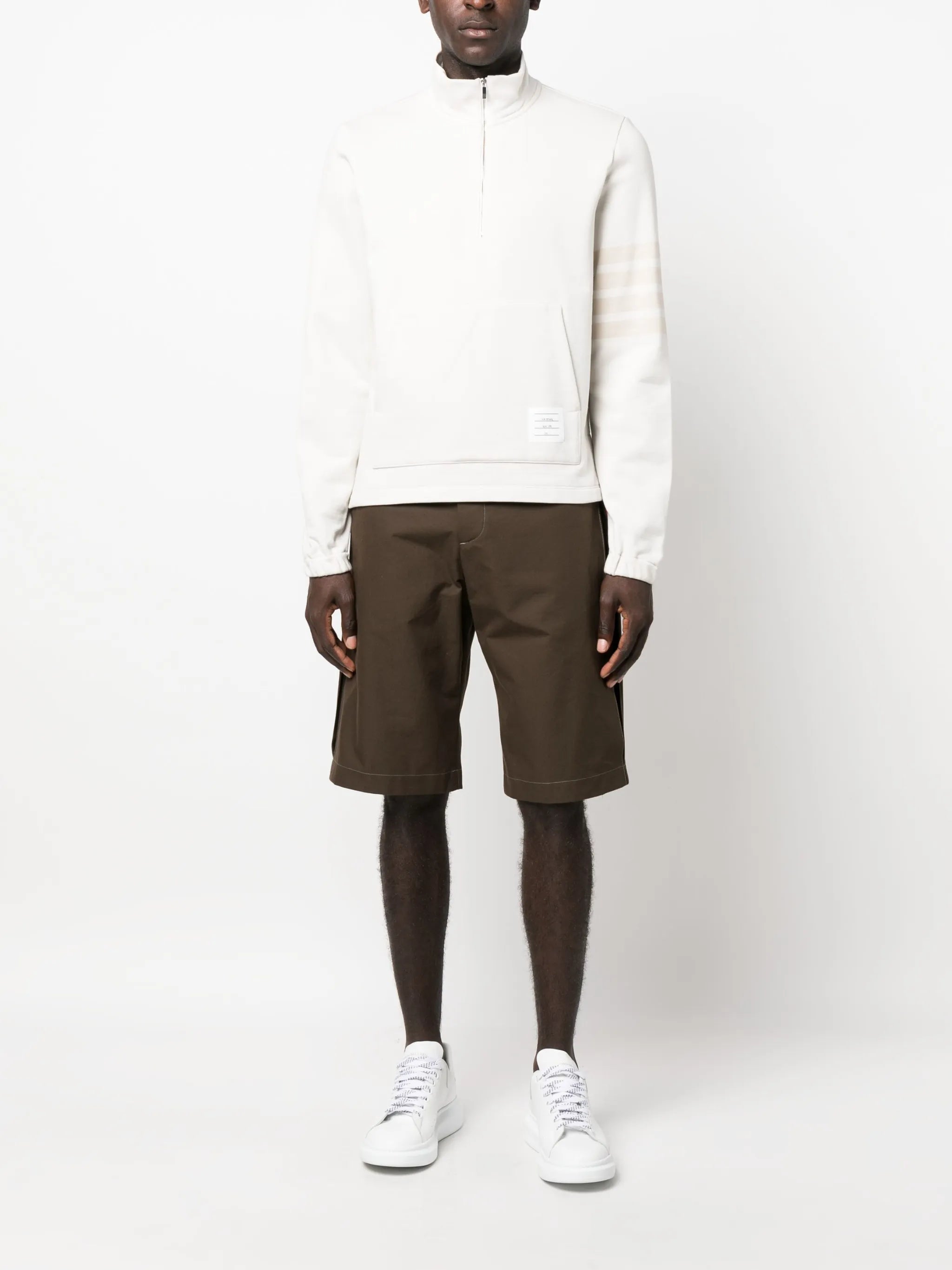 4-Bar stripe half-zip sweatshirt