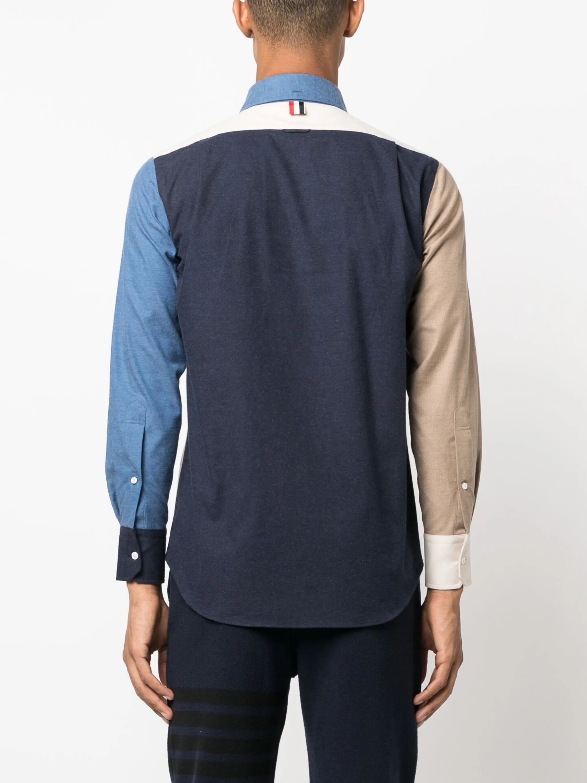 colour-block flannel shirt