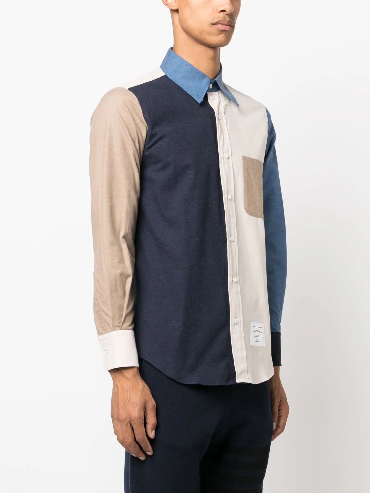 colour-block flannel shirt