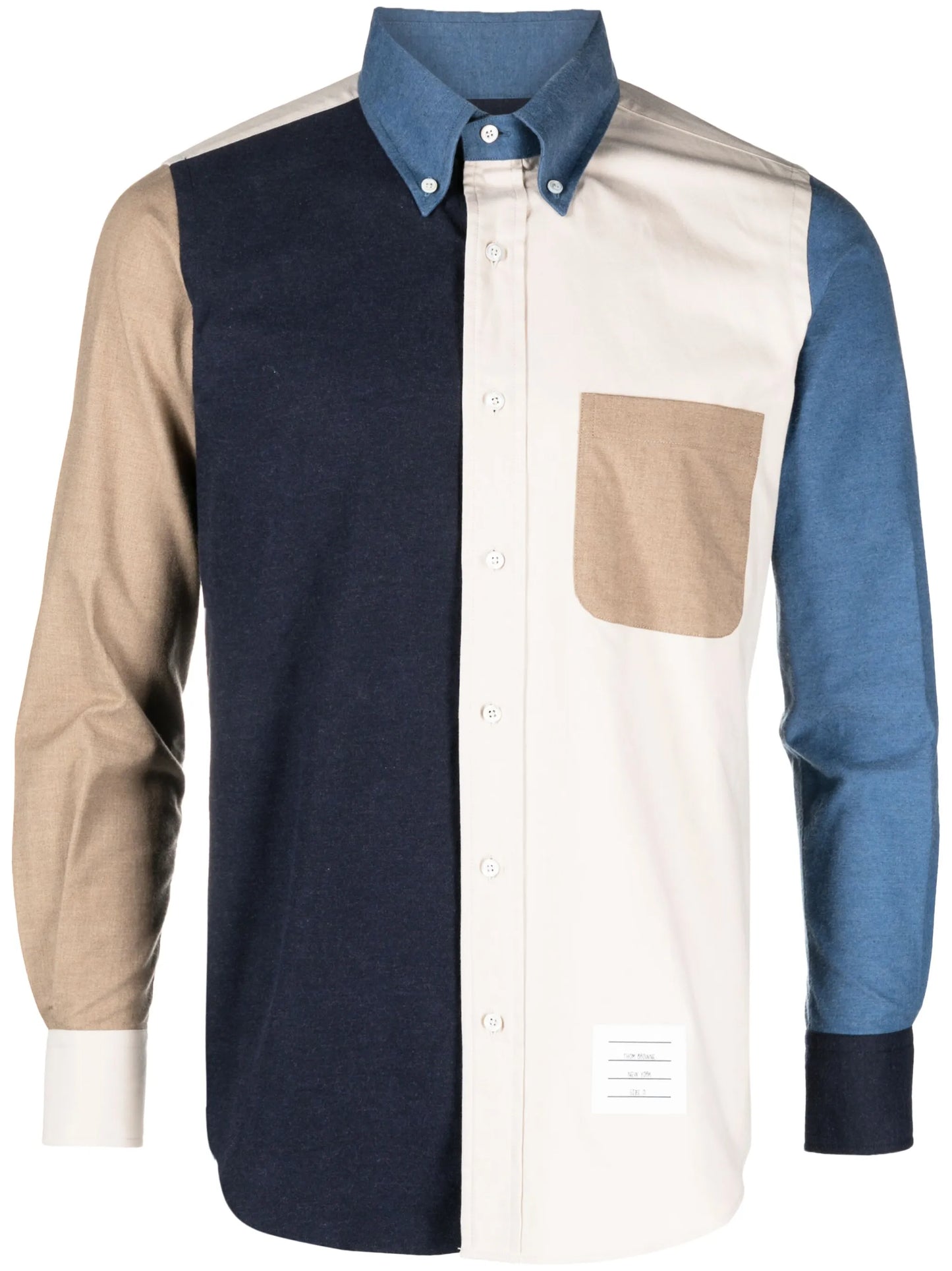 colour-block flannel shirt
