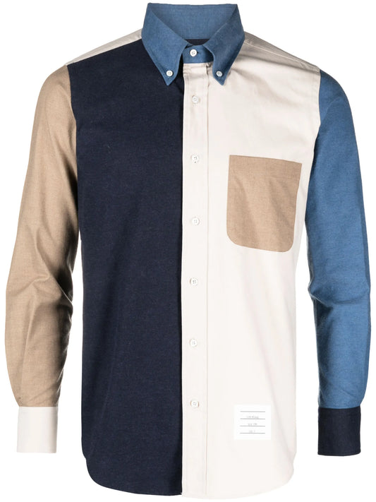 colour-block flannel shirt