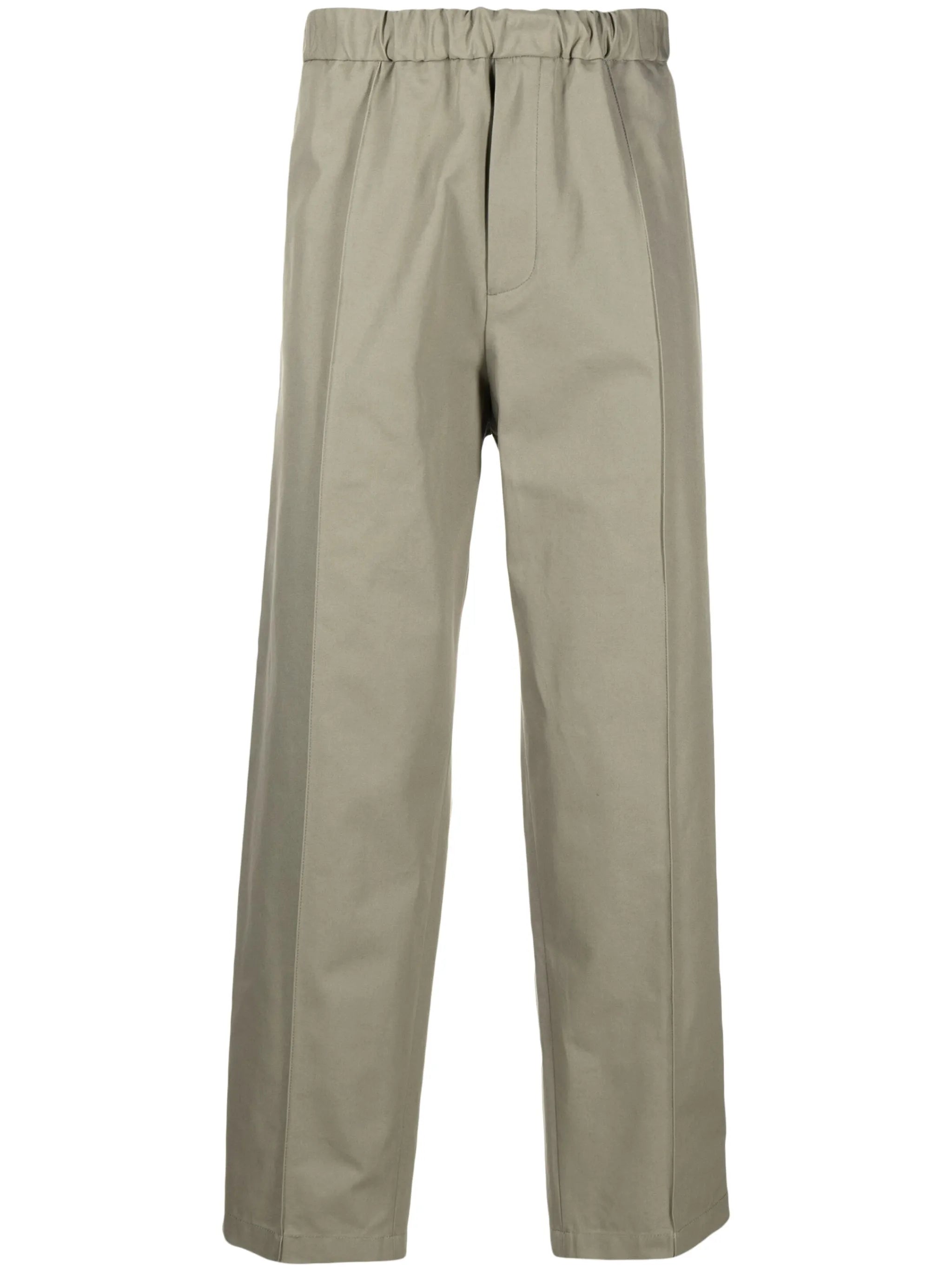 elasticated-waist pleated trousers