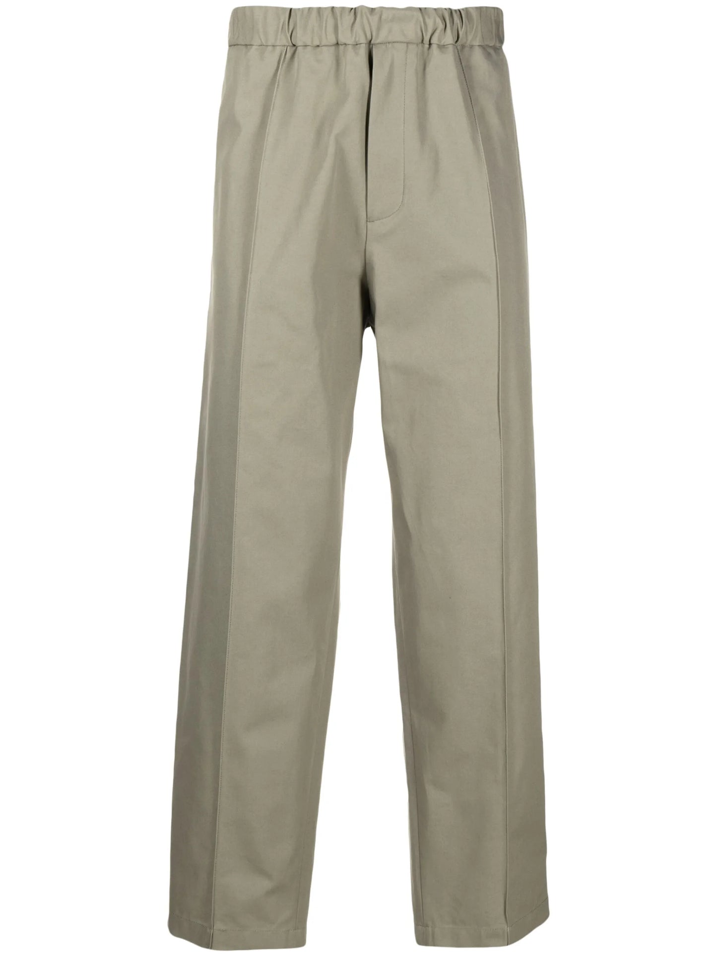 elasticated-waist pleated trousers