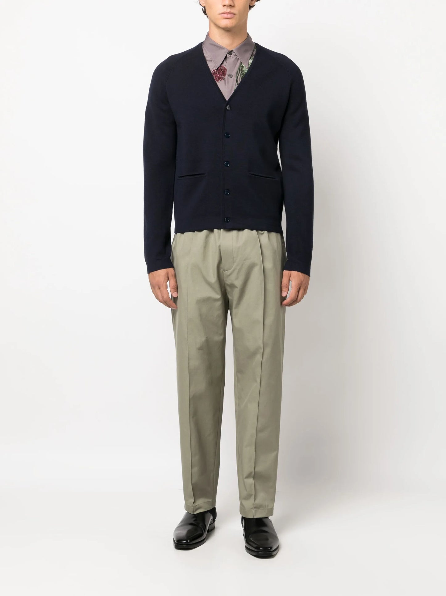 elasticated-waist pleated trousers