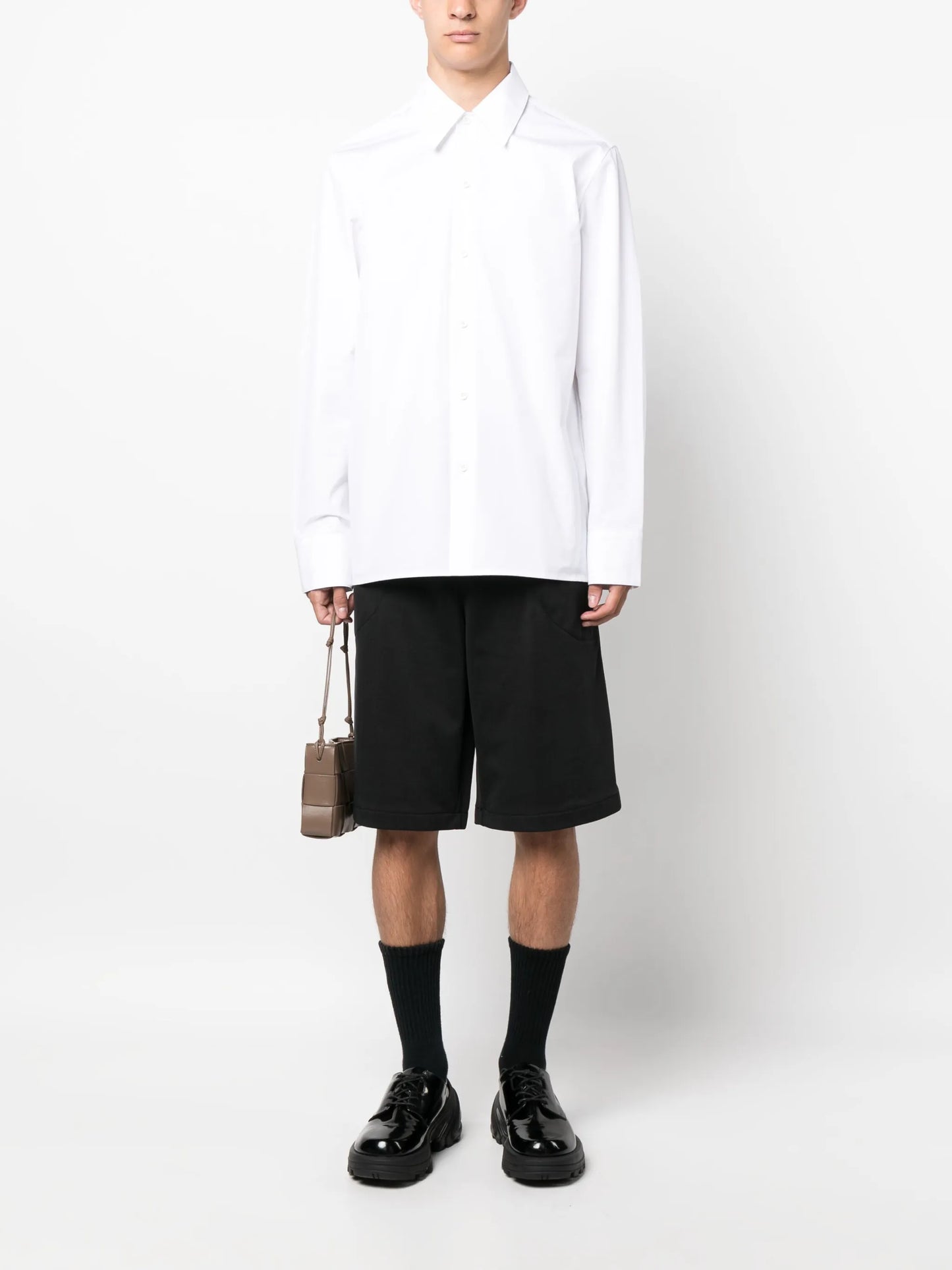 knee-length tailored shorts