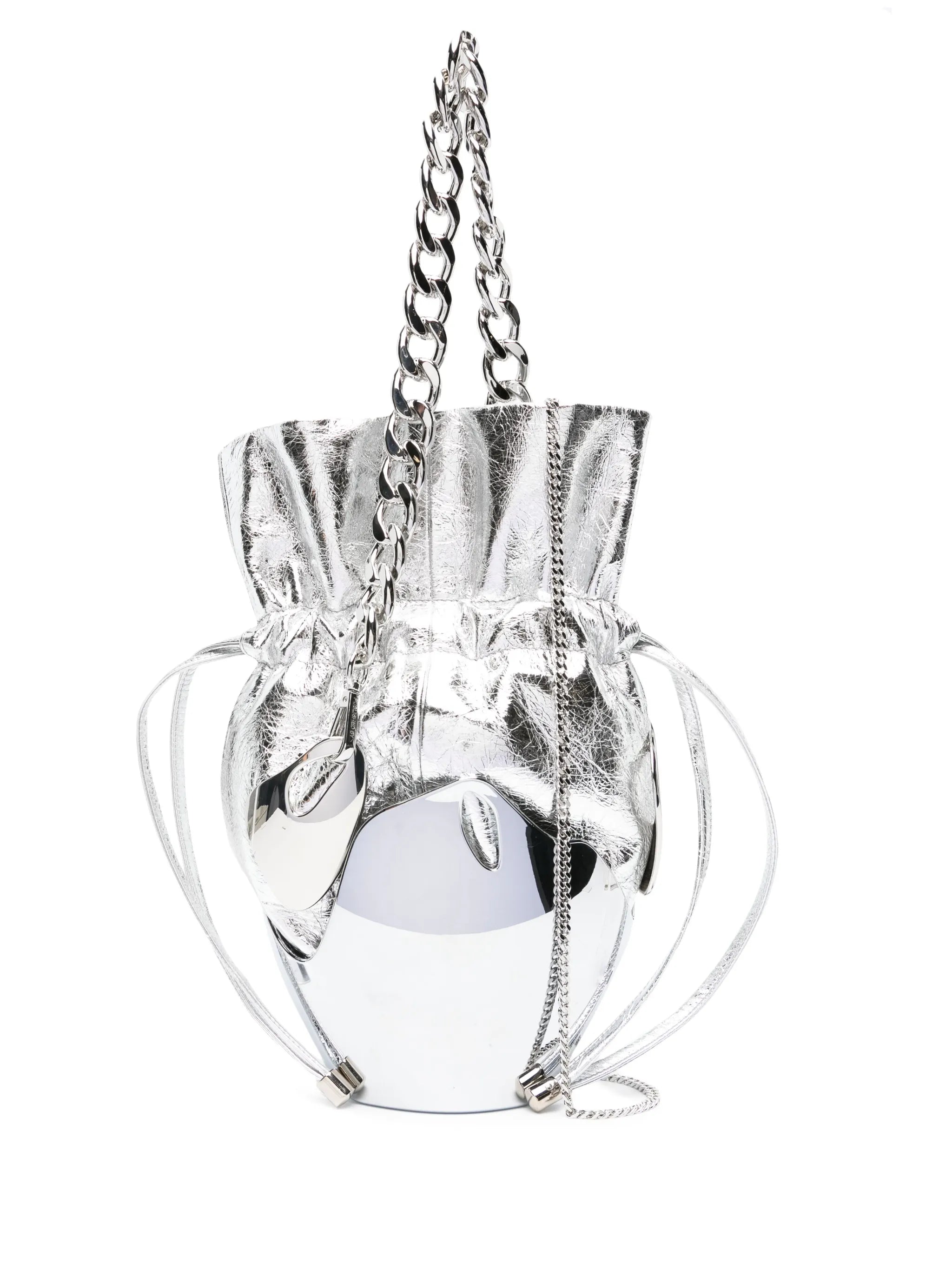 Chrome Splash leather bucket bag