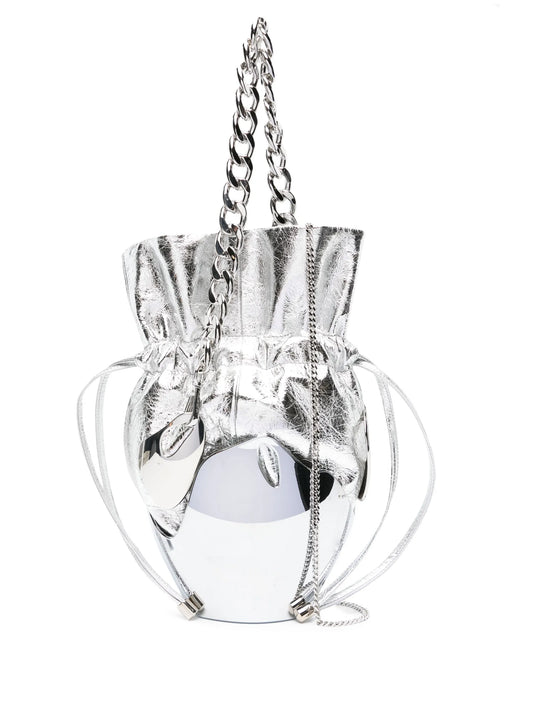 Chrome Splash leather bucket bag