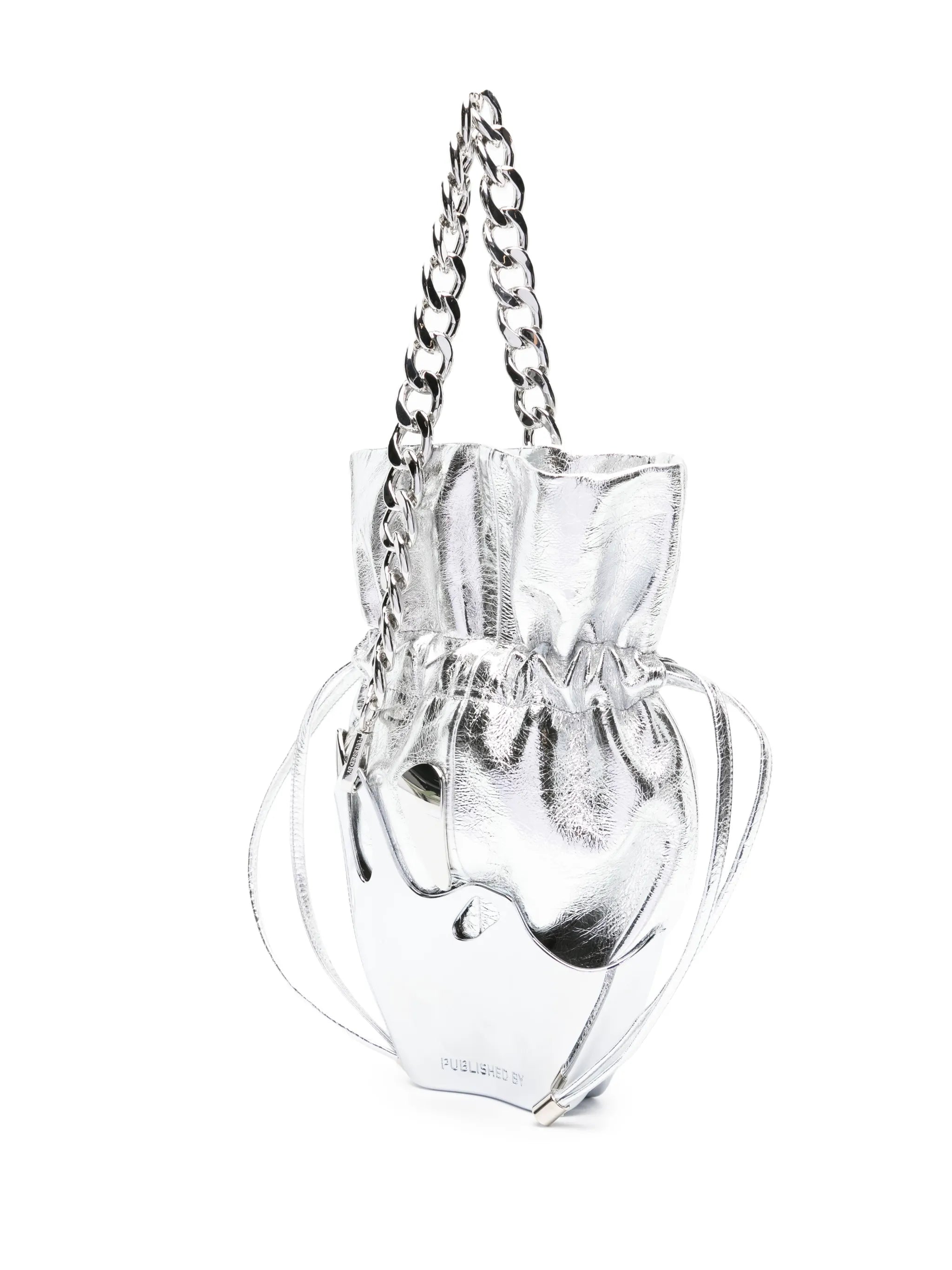 Chrome Splash leather bucket bag