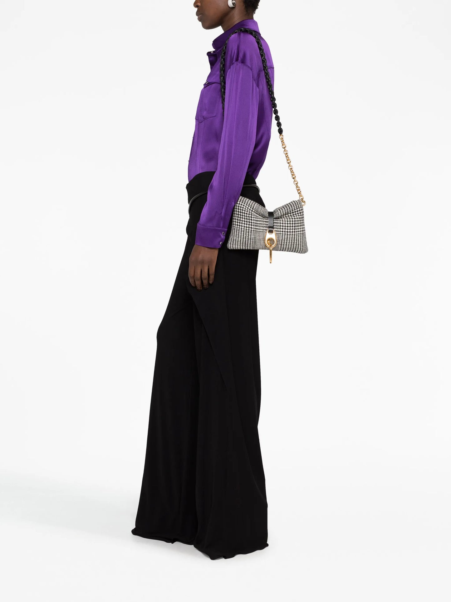 small Carine checked wool bag