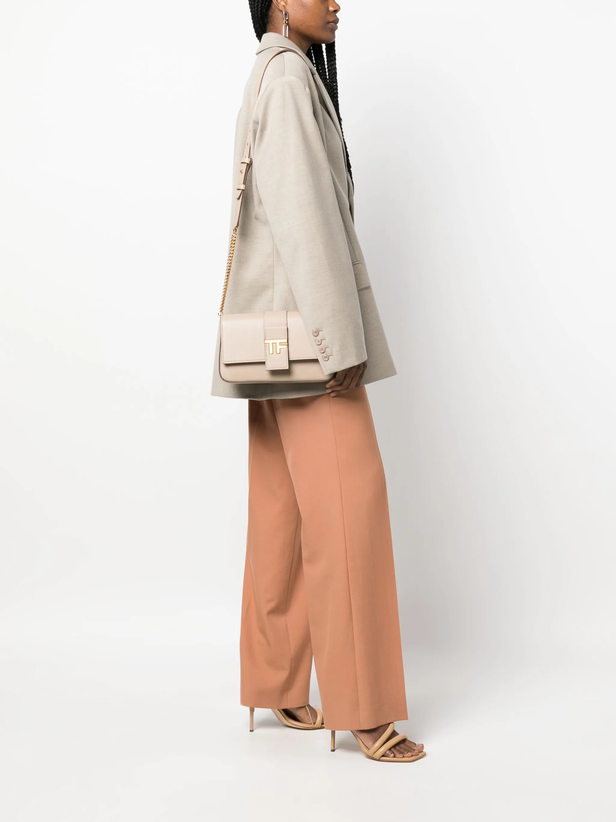 TF leather crossbody bag