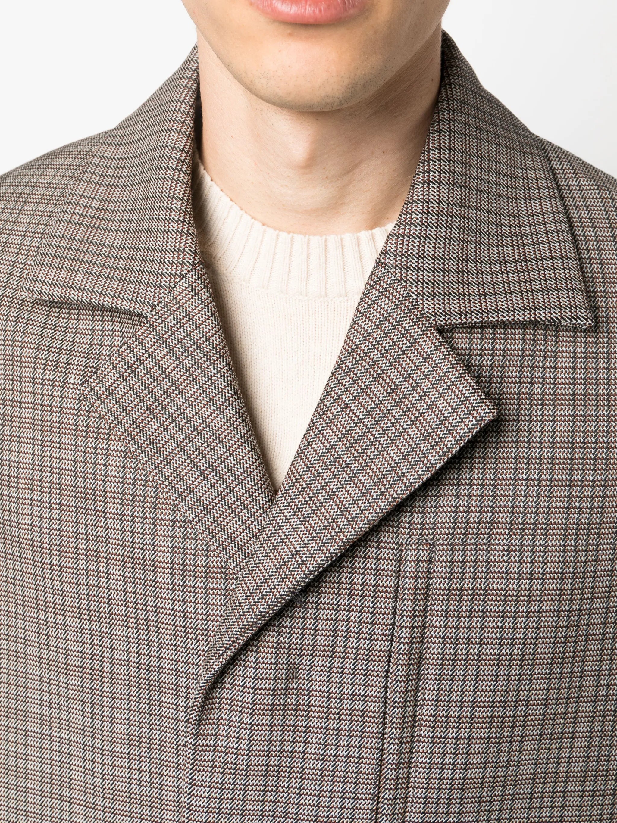 checked wool coat