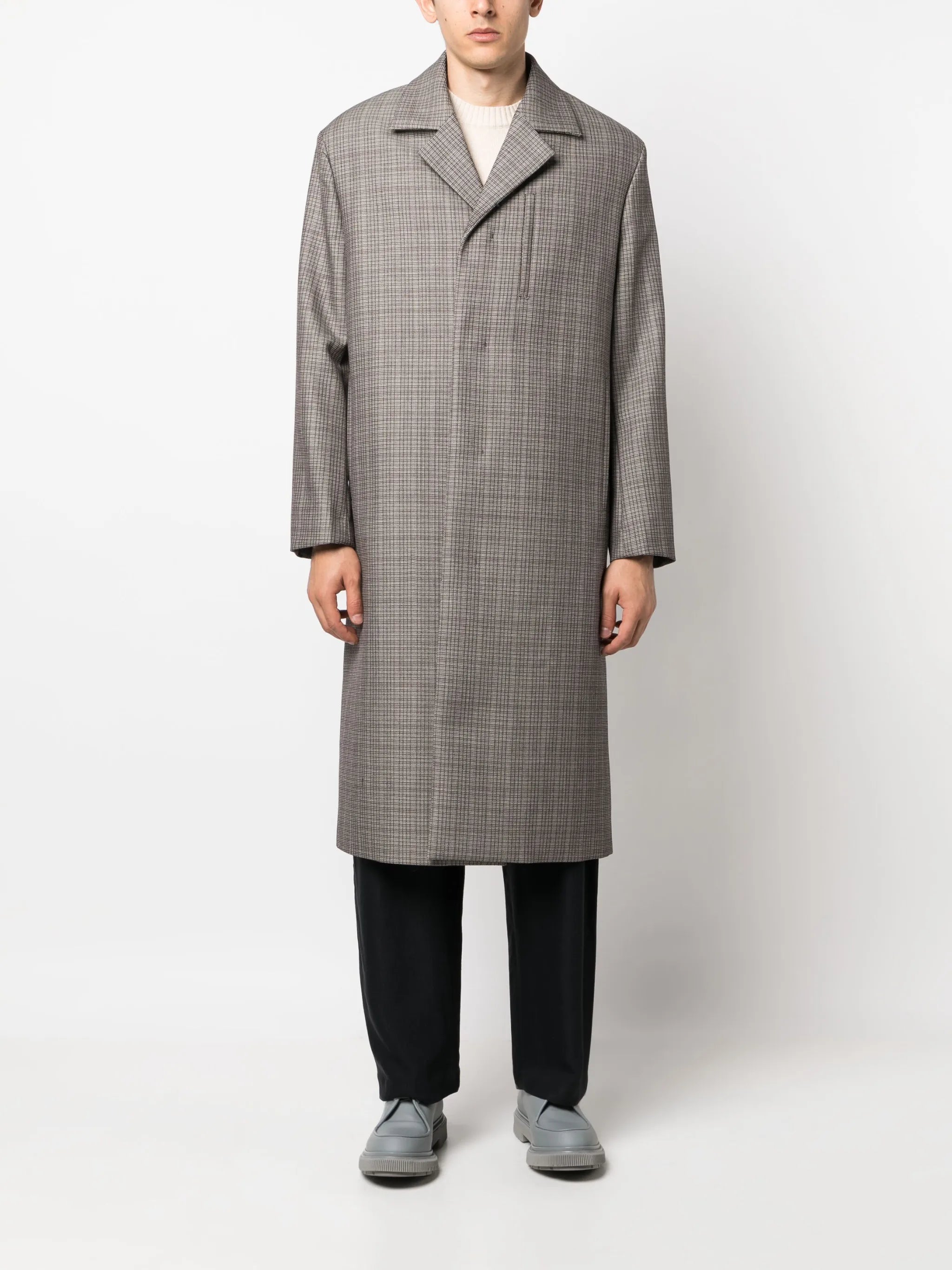 checked wool coat