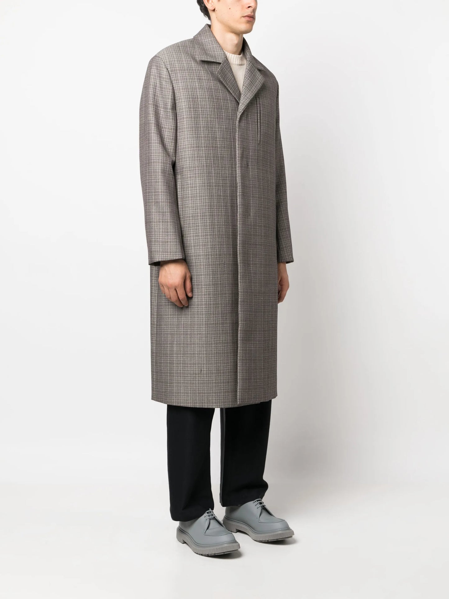 checked wool coat