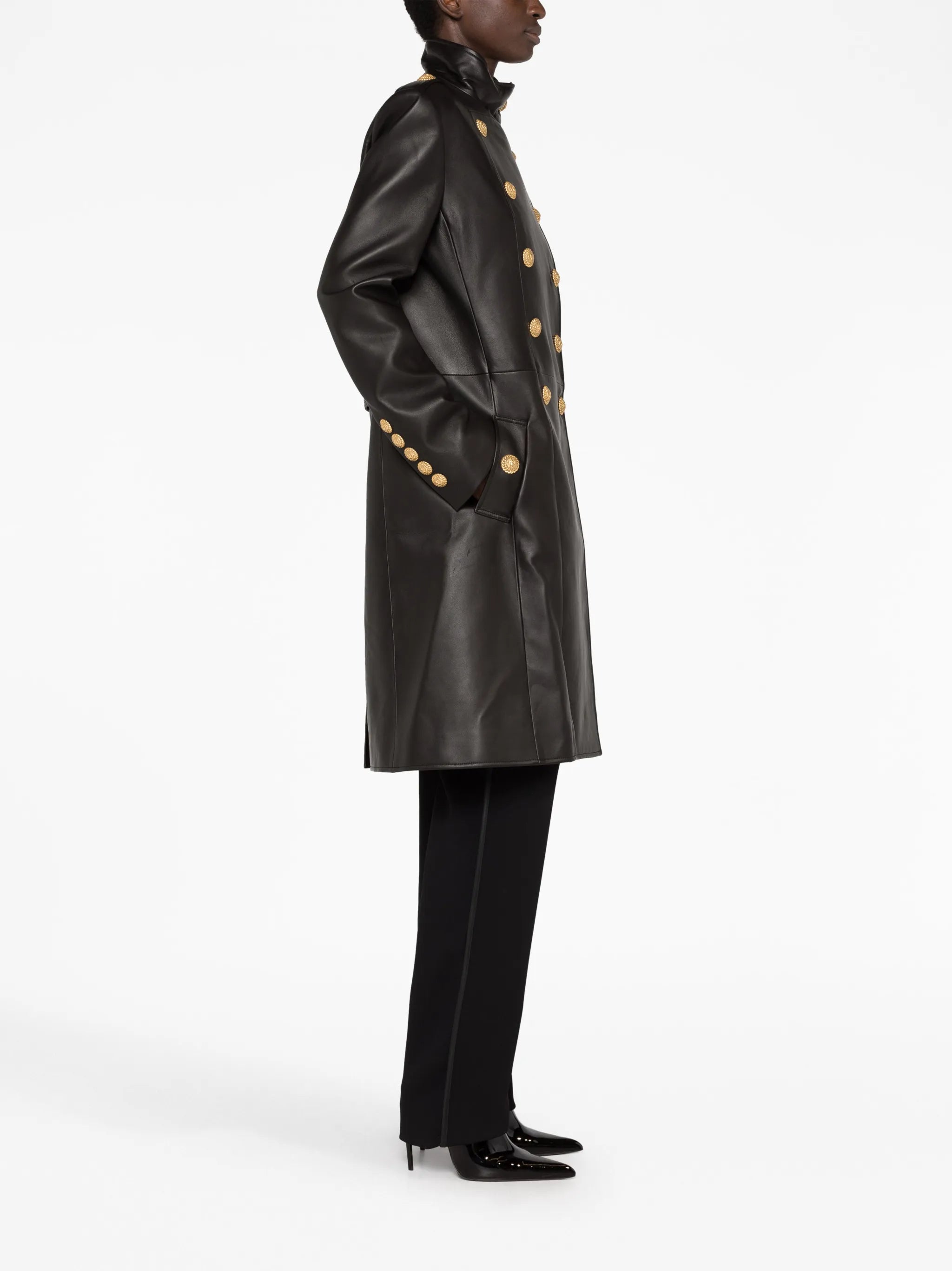 double-breasted button coat