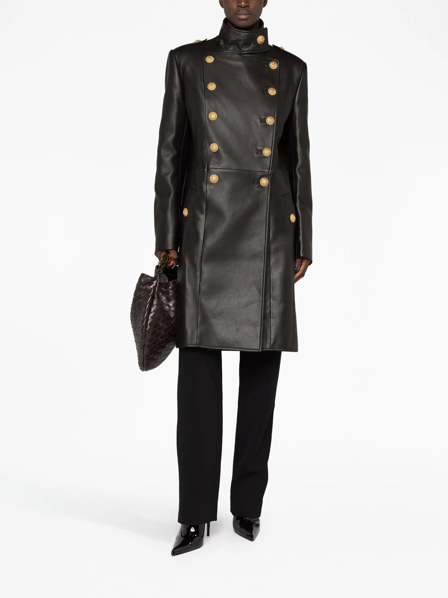 double-breasted button coat