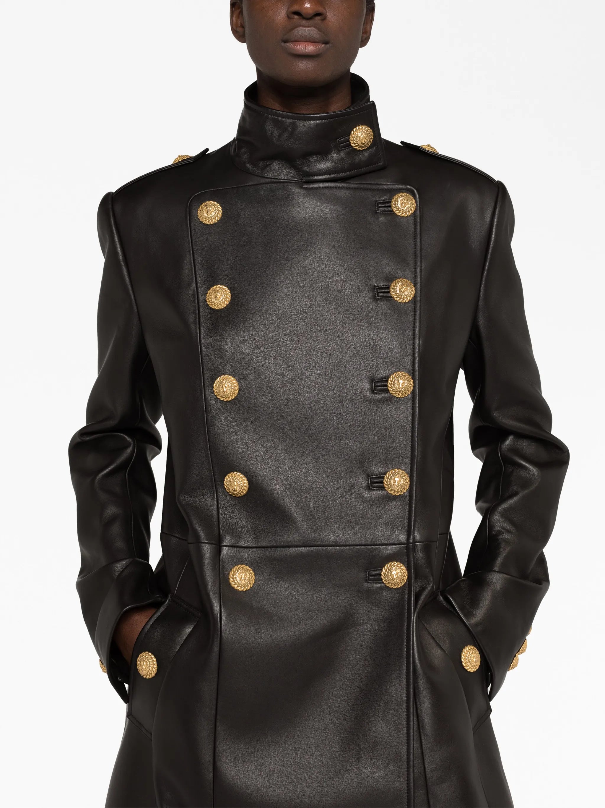 double-breasted button coat