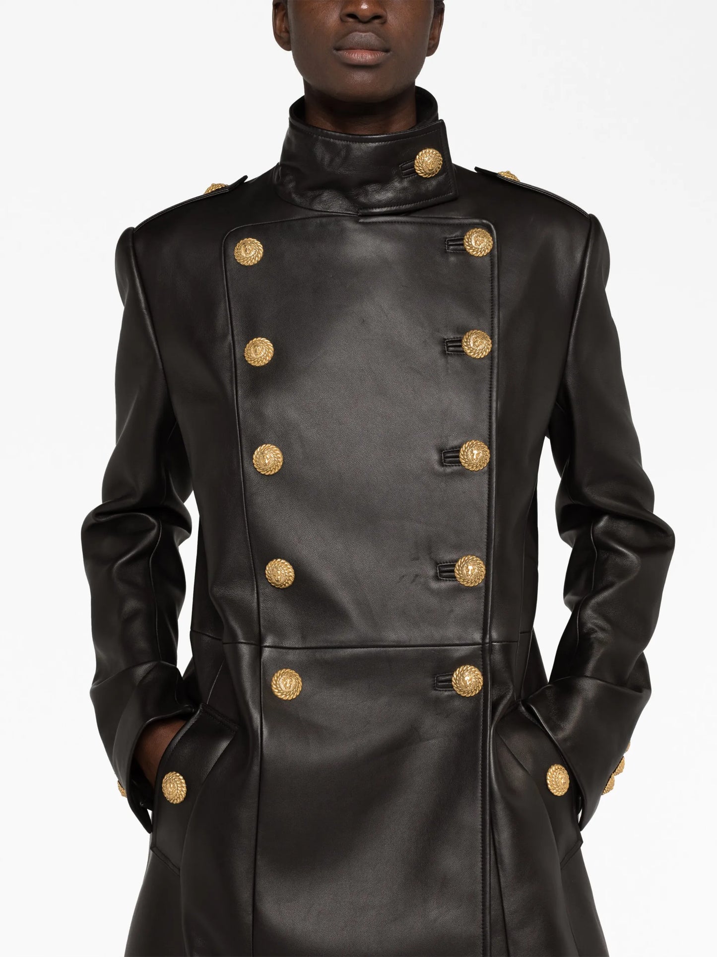 double-breasted button coat