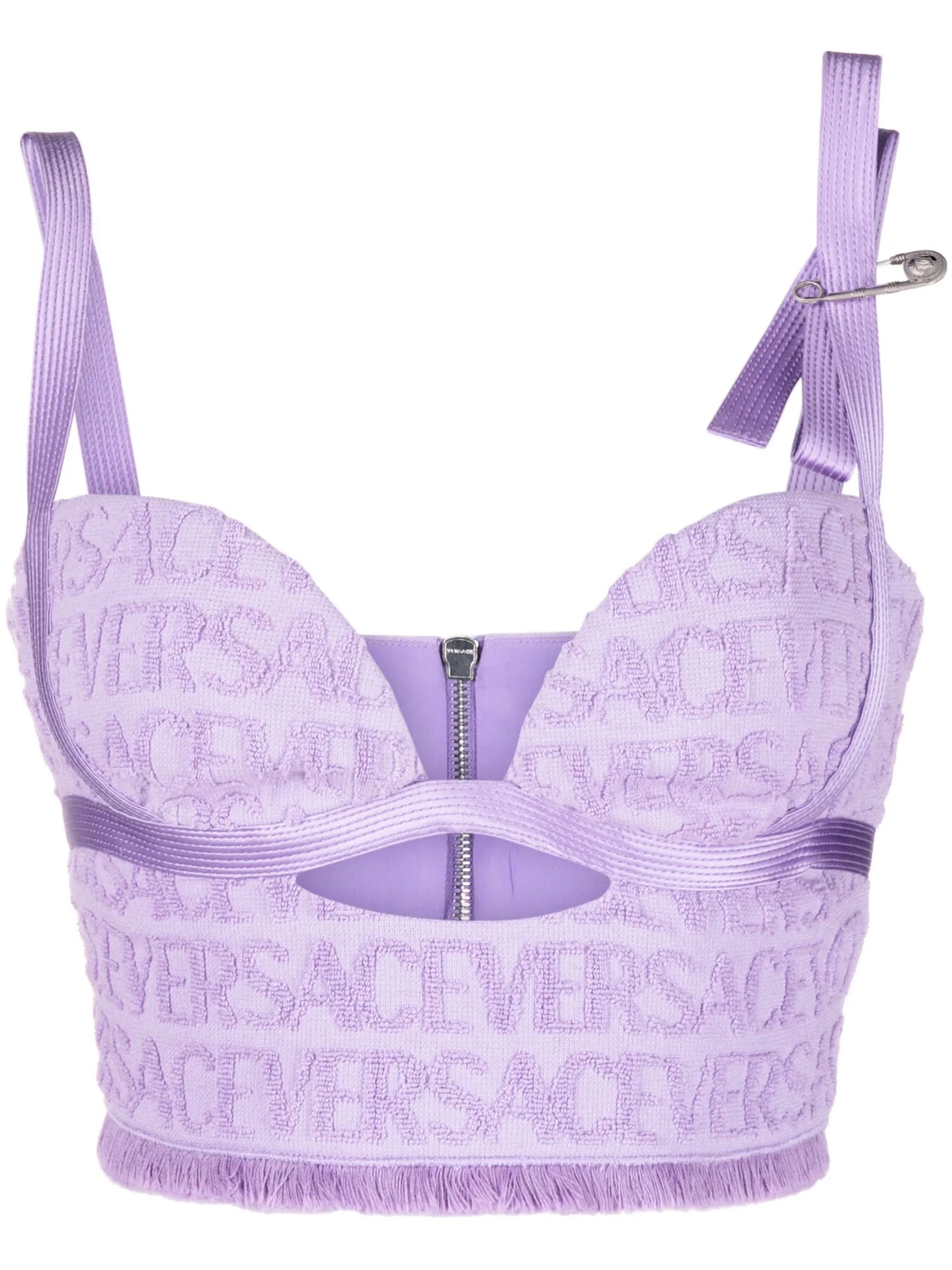 Allover-jacquard bustier top