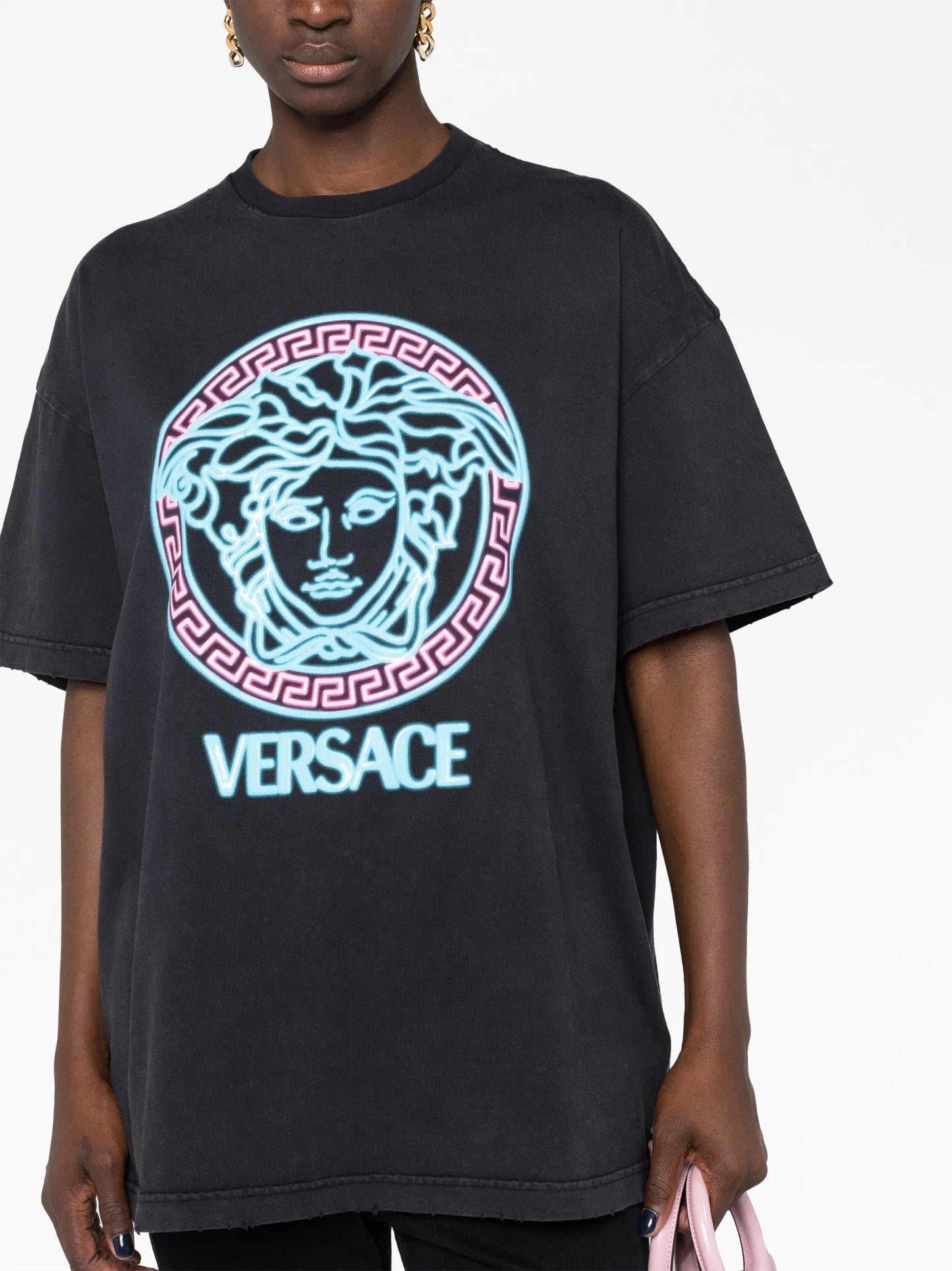 Medusa-appliqué cotton T-shirt