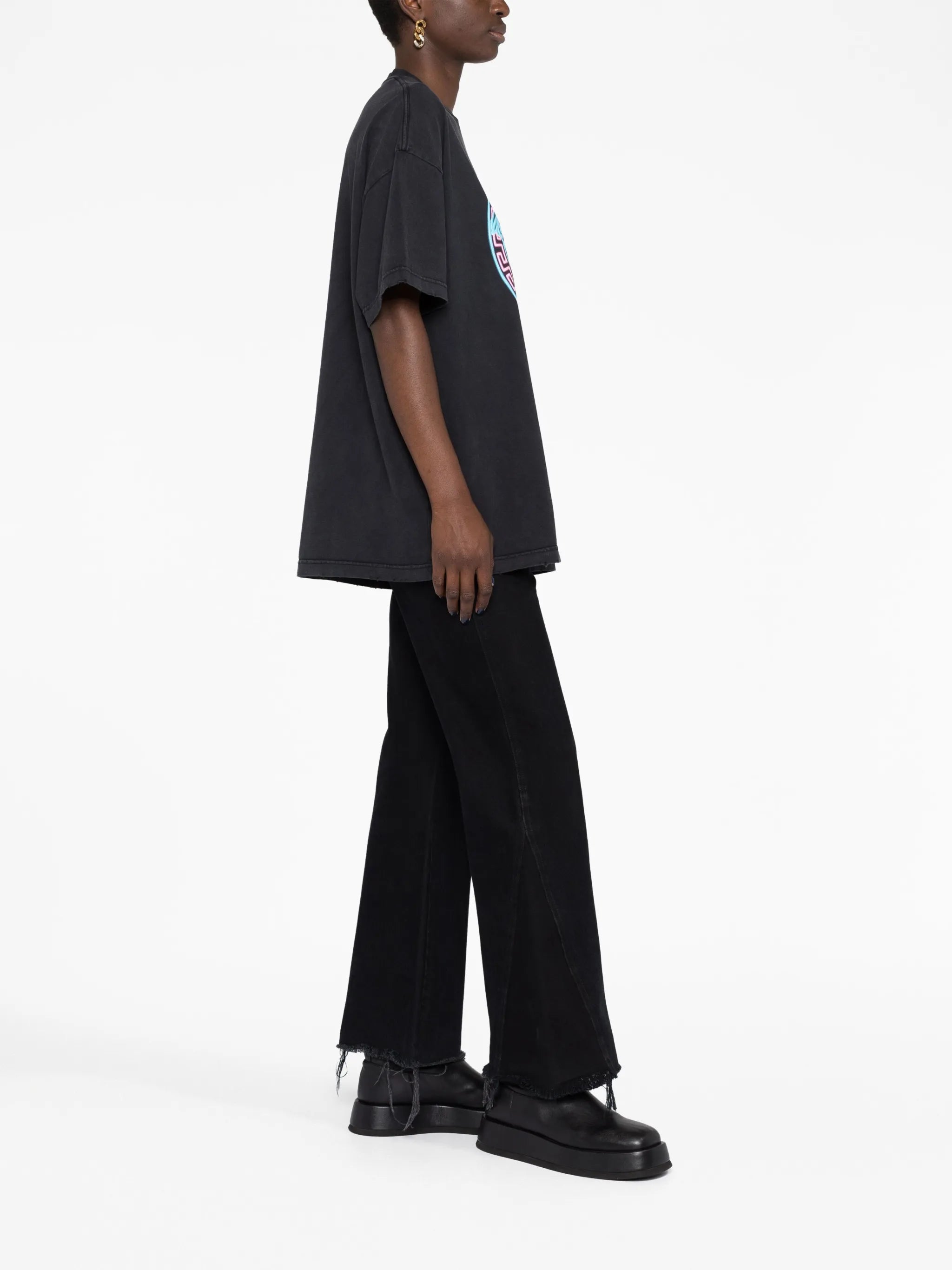 Medusa-appliqué cotton T-shirt