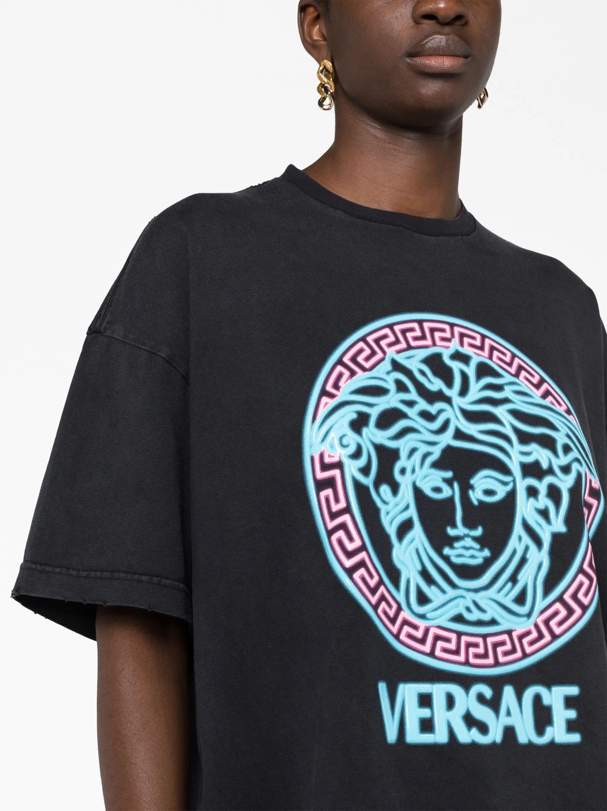 Medusa-appliqué cotton T-shirt