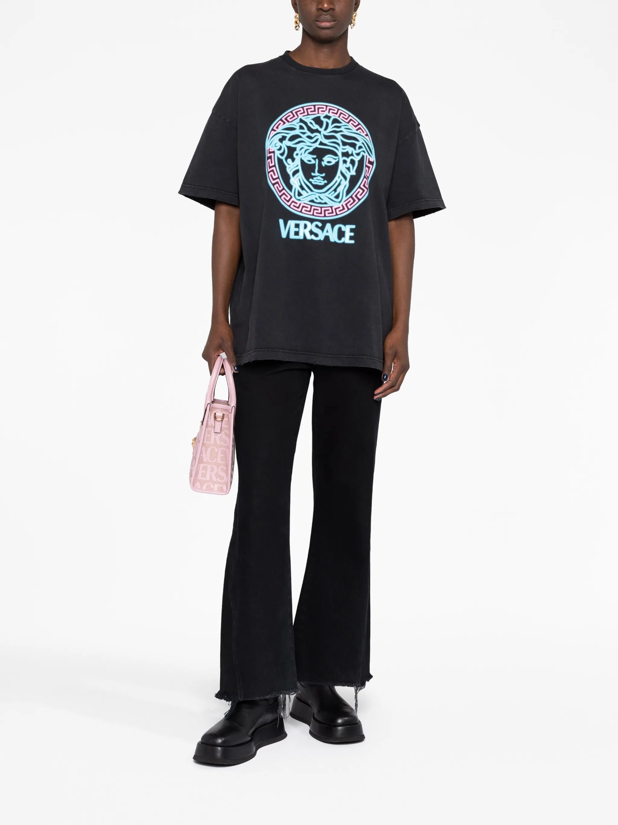 Medusa-appliqué cotton T-shirt