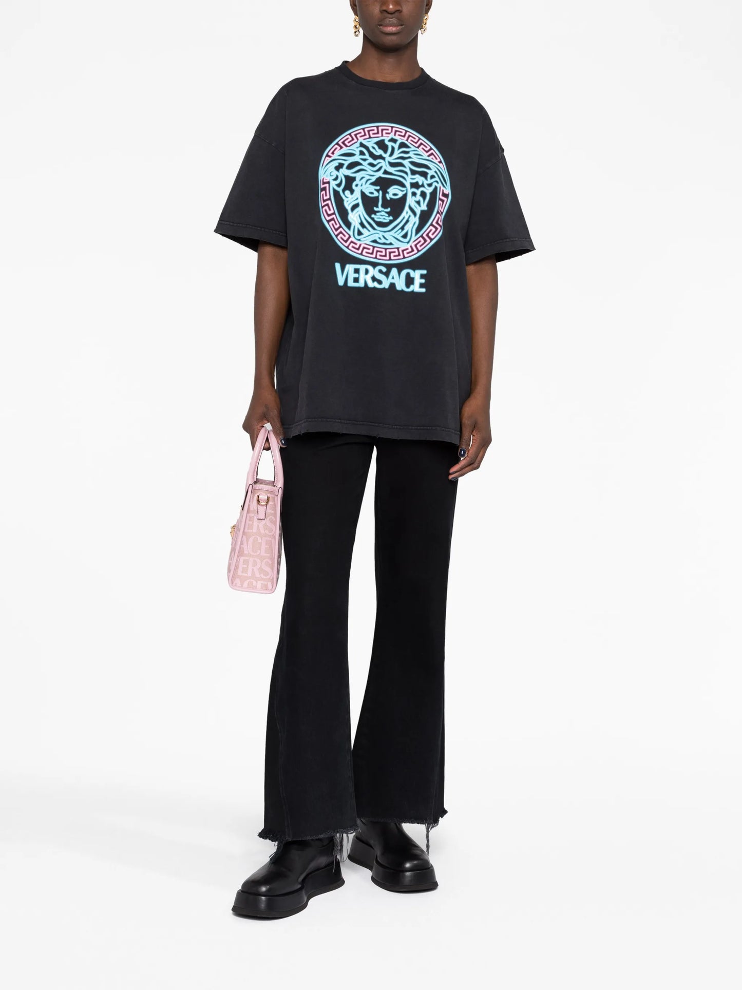 Medusa-appliqué cotton T-shirt