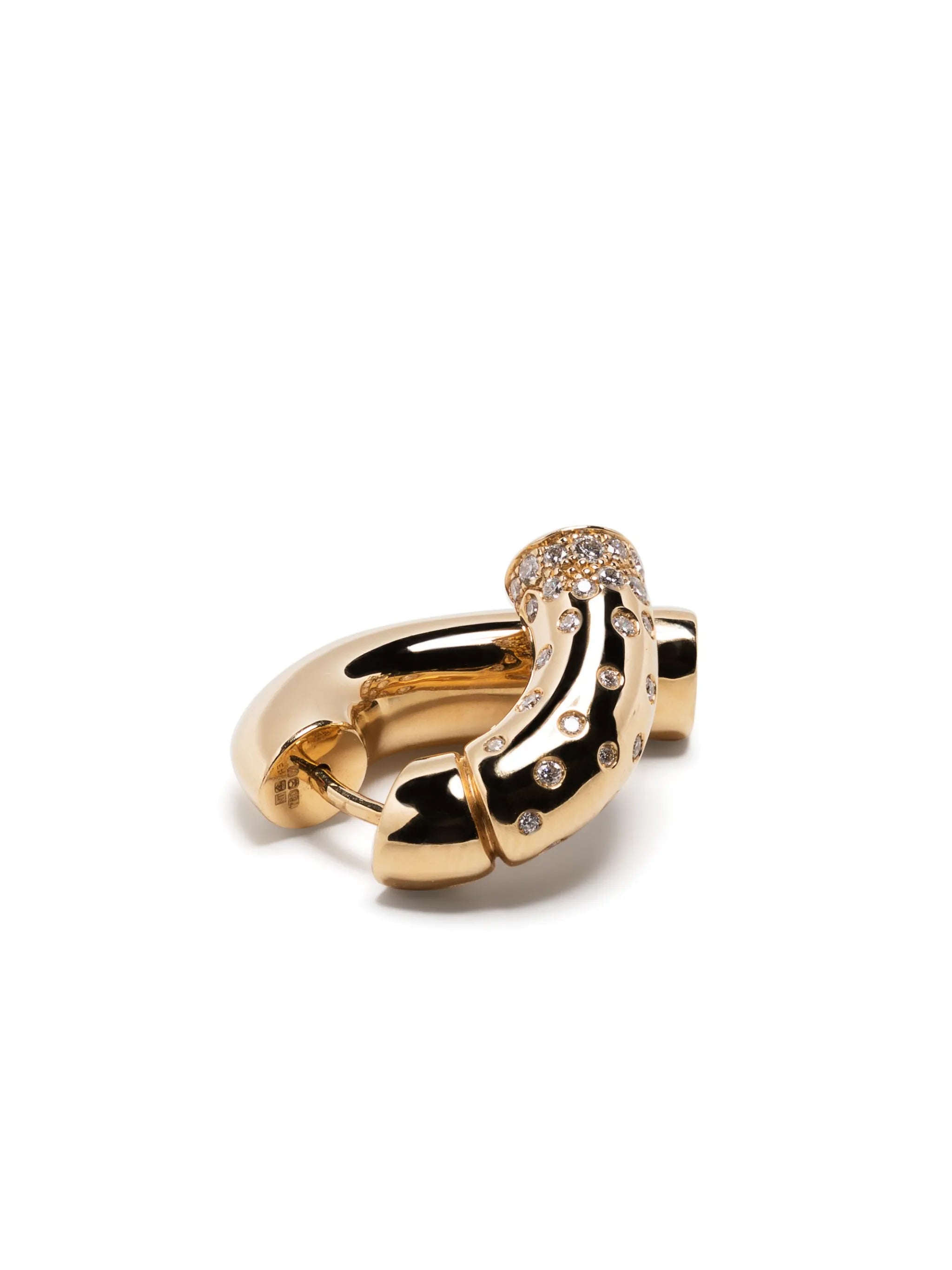 18kt yellow gold Oera diamond hoop earrings