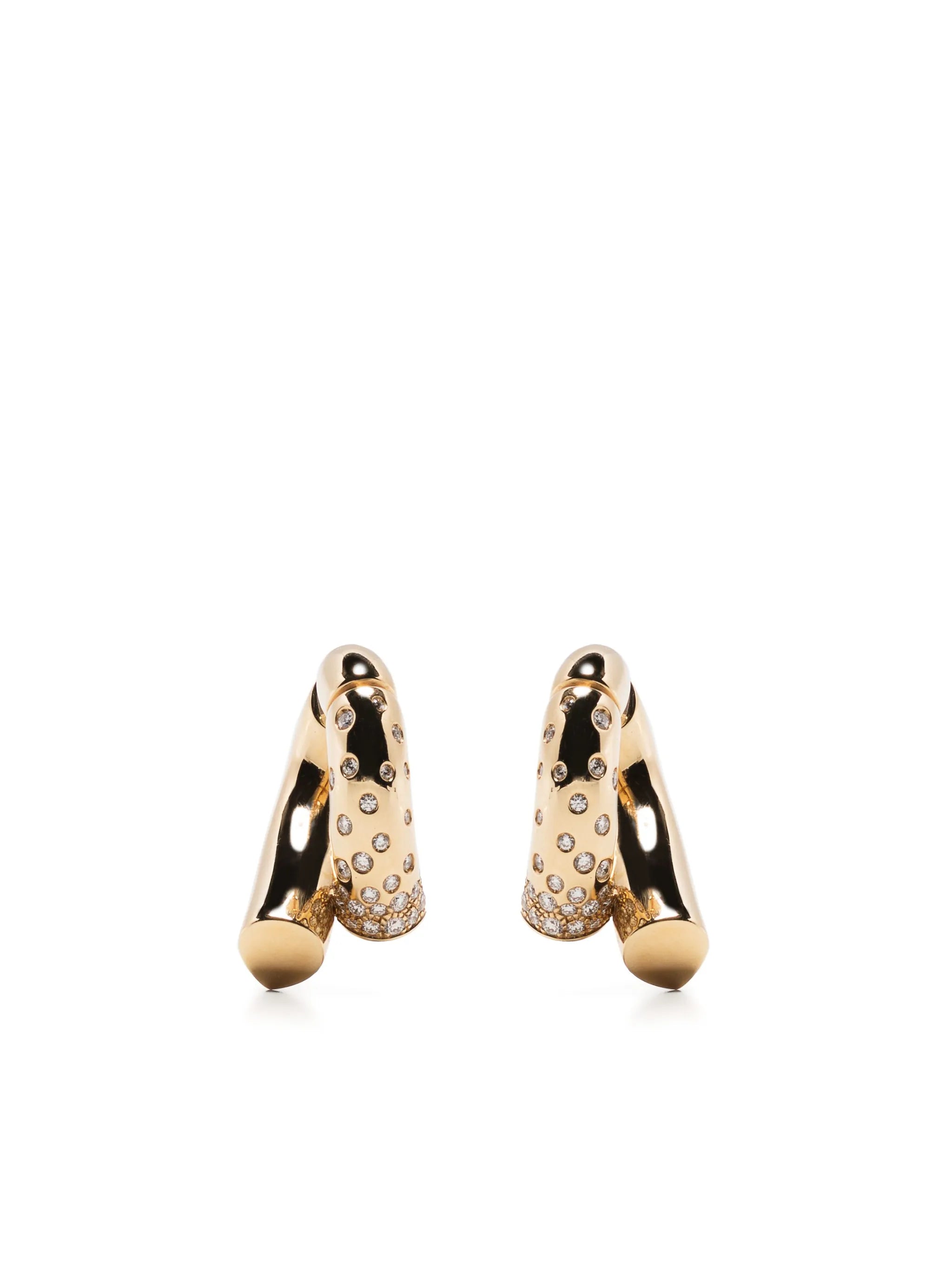 18kt yellow gold Oera diamond hoop earrings